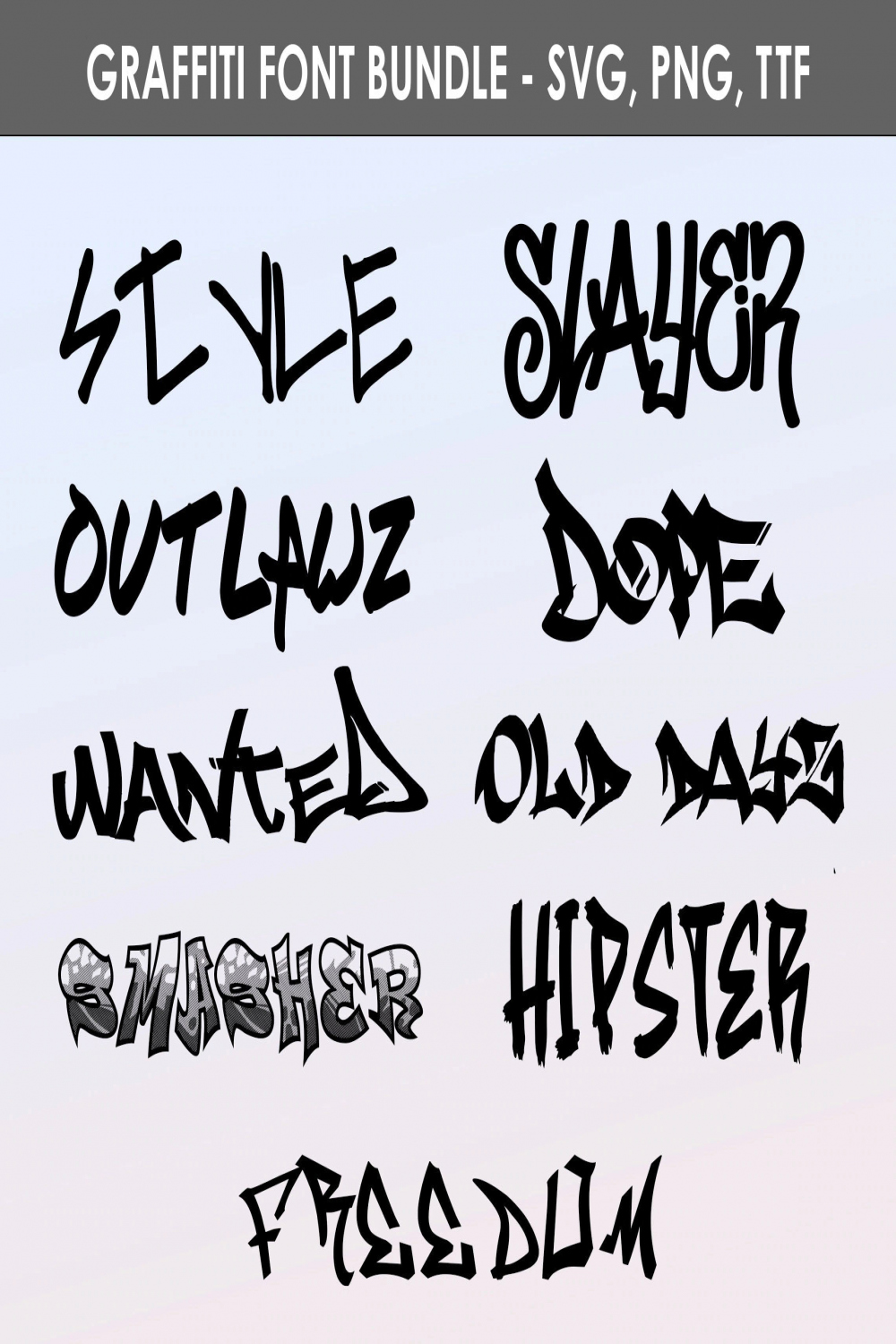 Graffiti-Schriftarten, Urban Font - Font Bundle SVG, PNG, TTF - Alphabet  Buchstaben & Zahlen Cricut Fonts - Digitaler Download