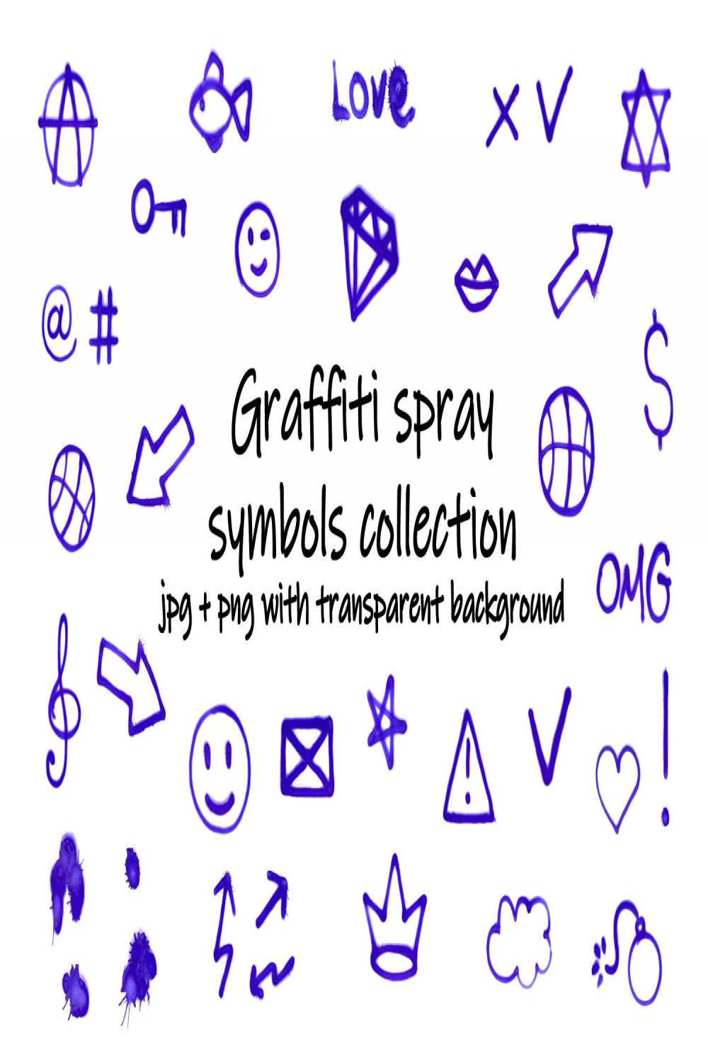 Graffiti spray art symbols collection