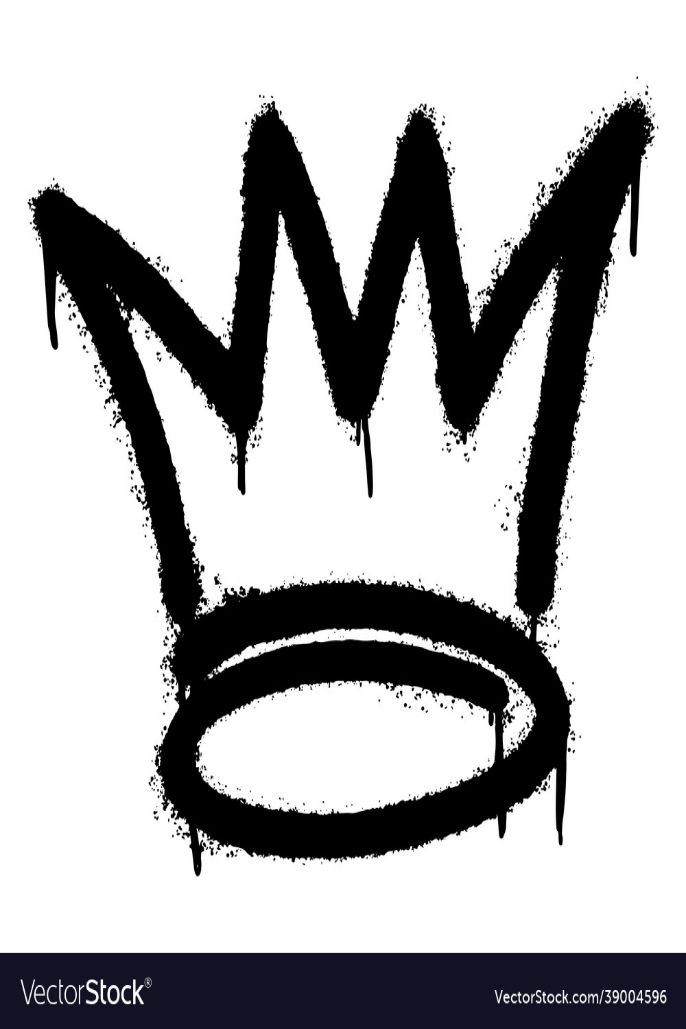 Graffiti spray crown icon with over Royalty Free Vector