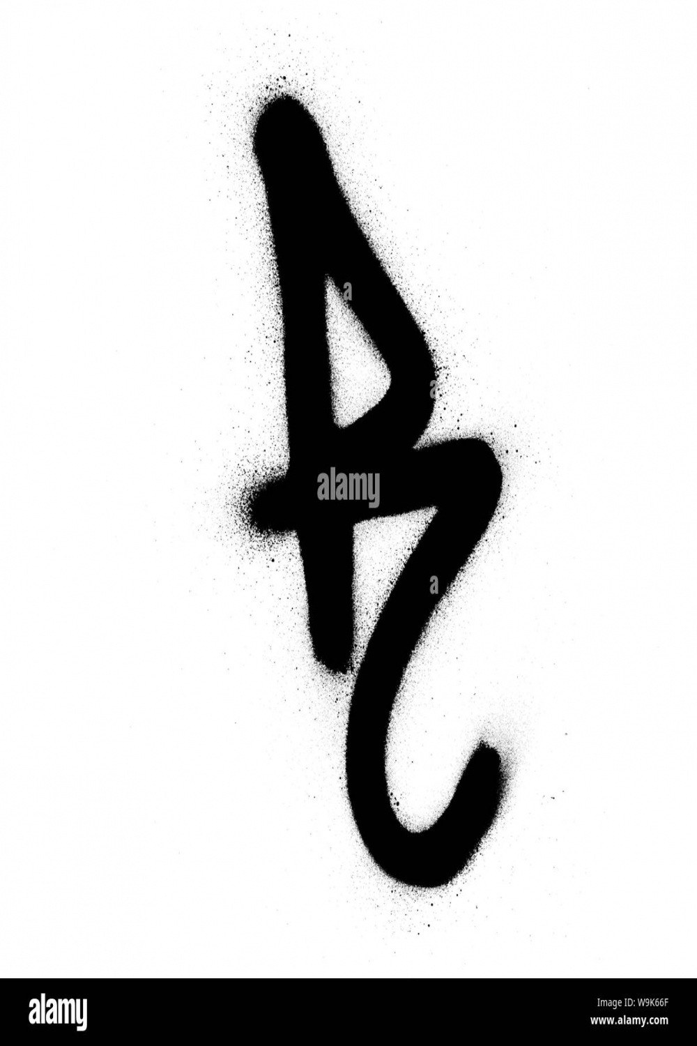 graffiti sprayed R font in black over white Stock Vector Image