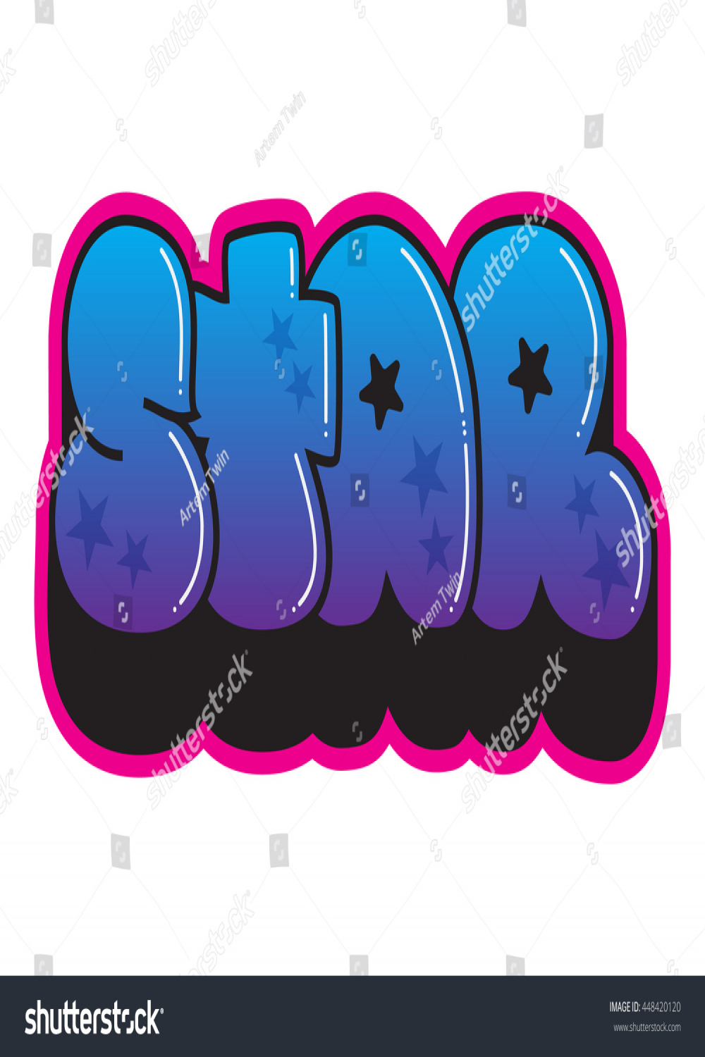 Graffiti Star Word Street Art Spray: Stock-Vektorgrafik