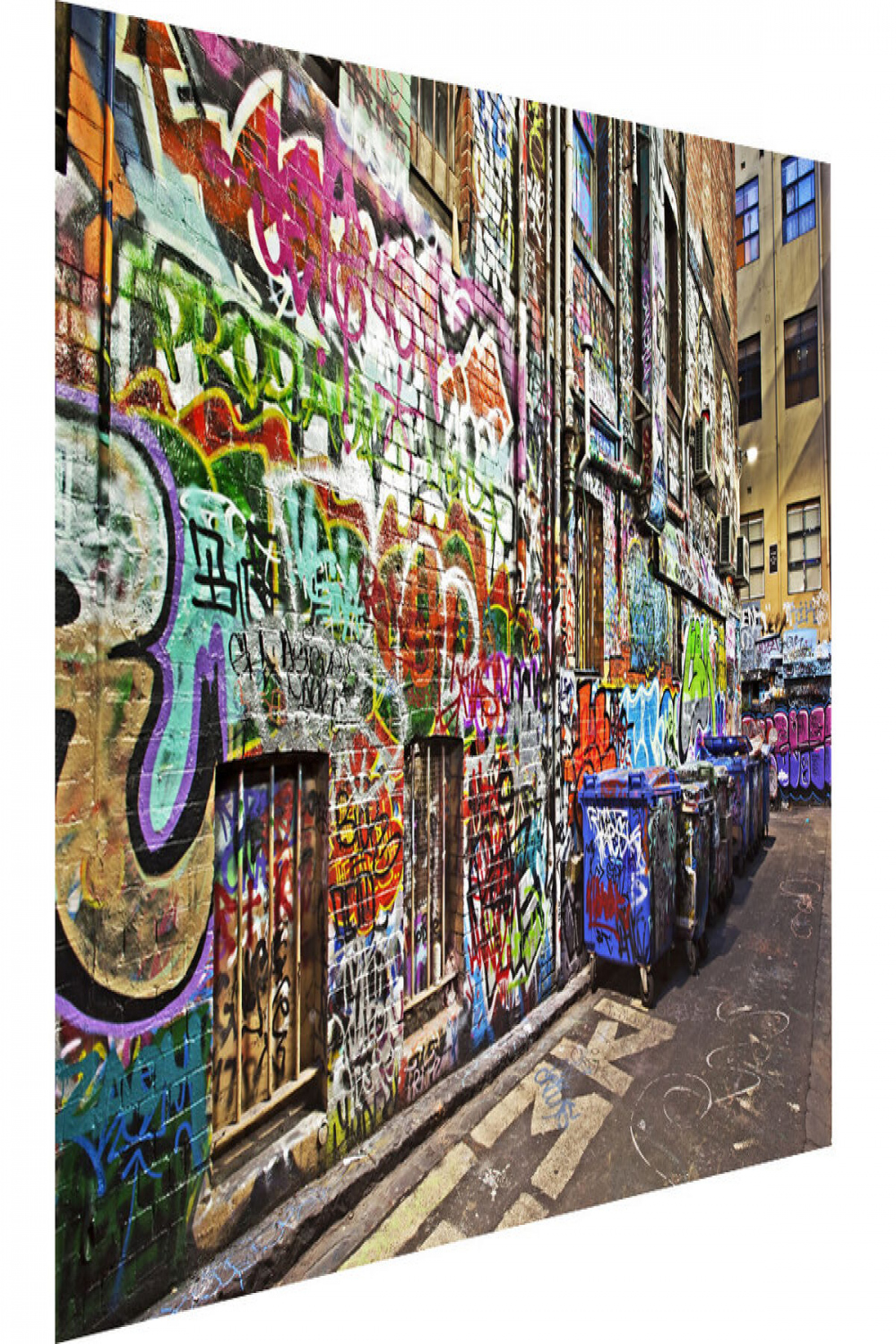 graffiti street art lane alley bins print poster canvas poster