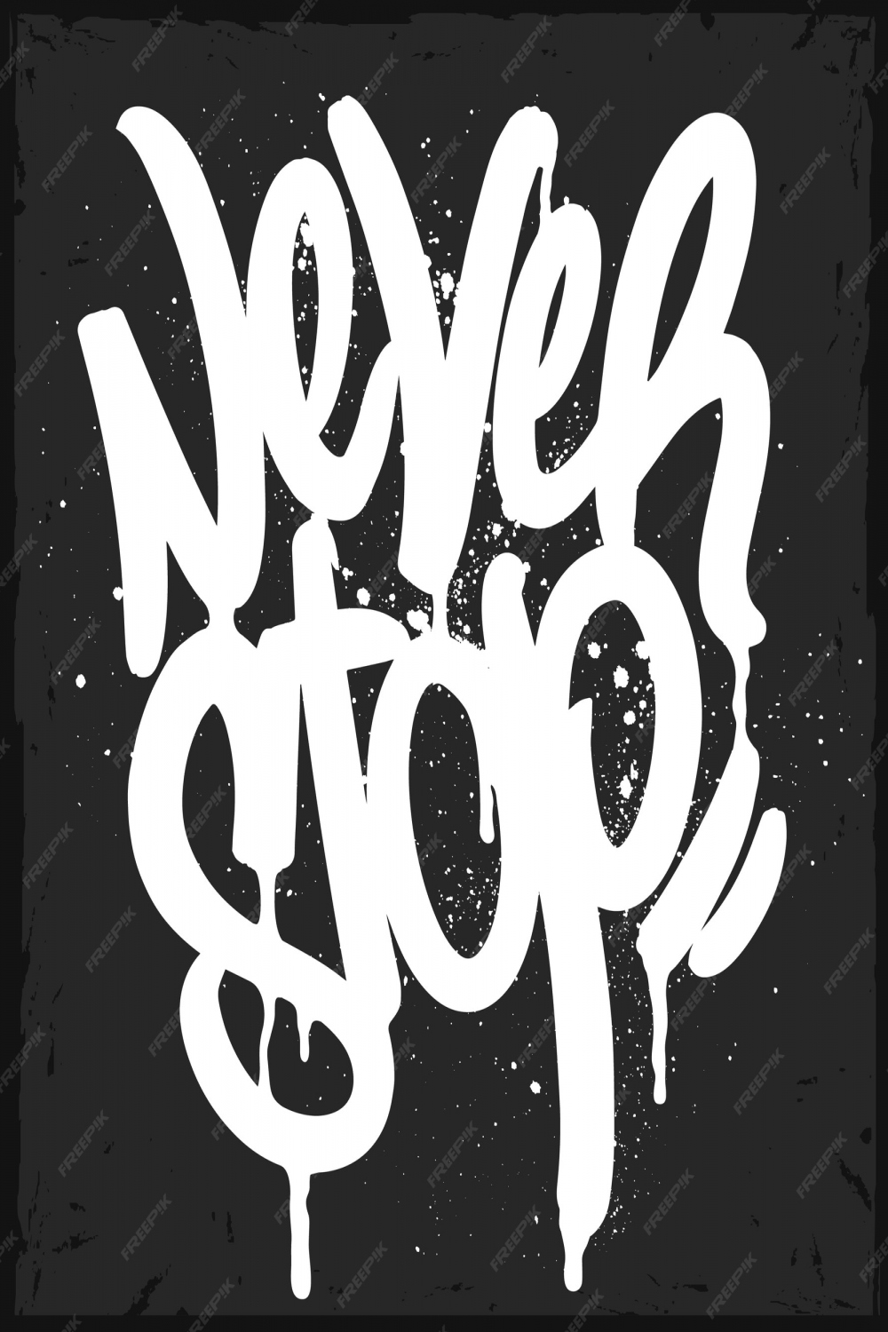 Graffiti-tag nie aufhören typografie  Premium-Vektor