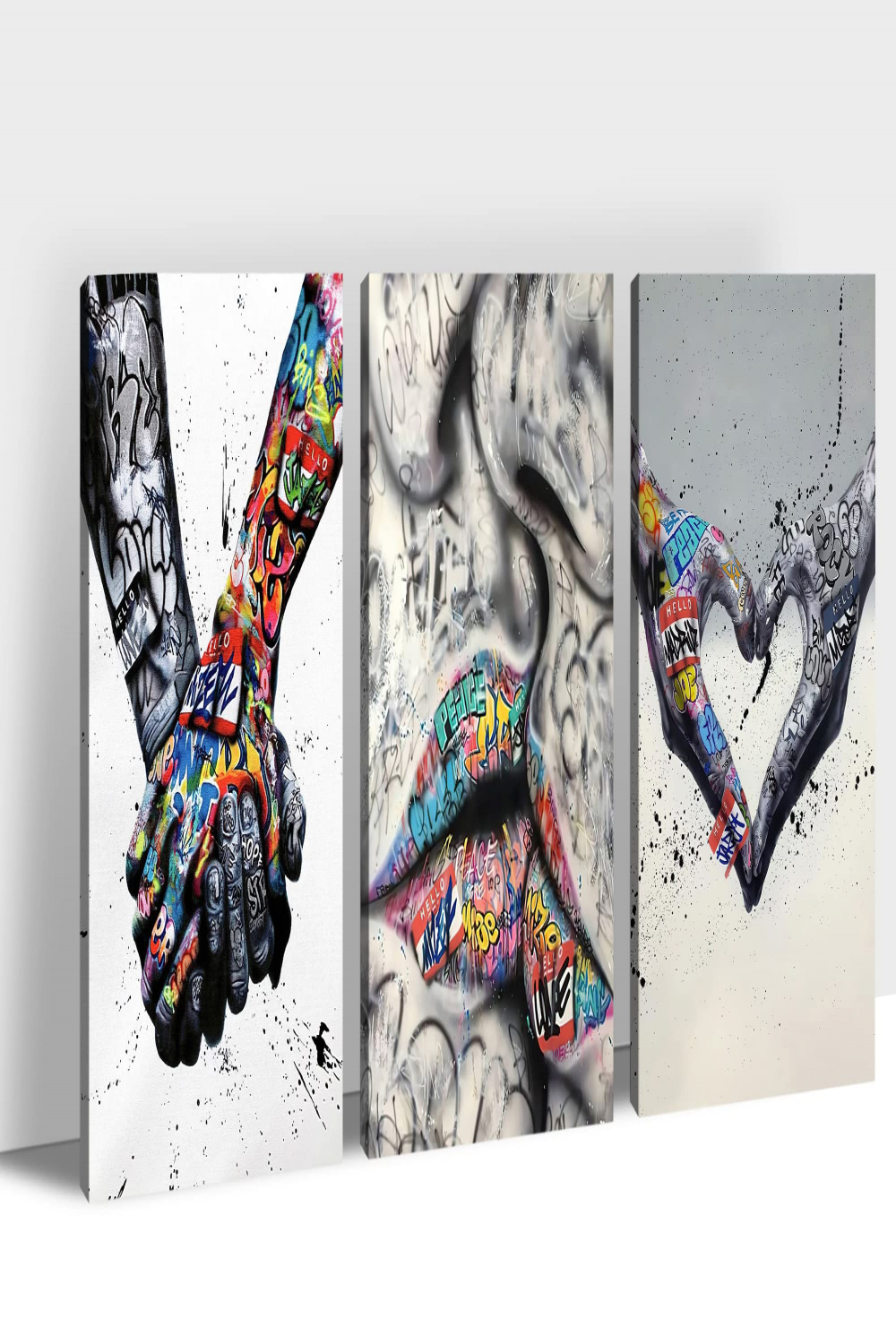 Graffiti Wall Art - Street Art, Graffiti, -Piece Wall Art, Picture,  Lovers, Hands, Pop Art Wall Decoration, Modern Framed Artwork for Home  Decoration