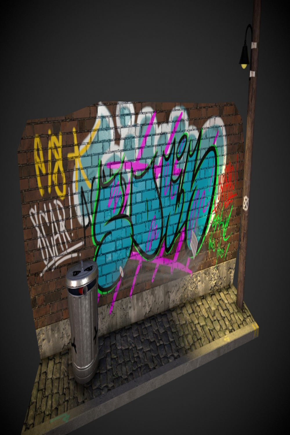 Graffiti Wall - D model by nikos.am (@nikos