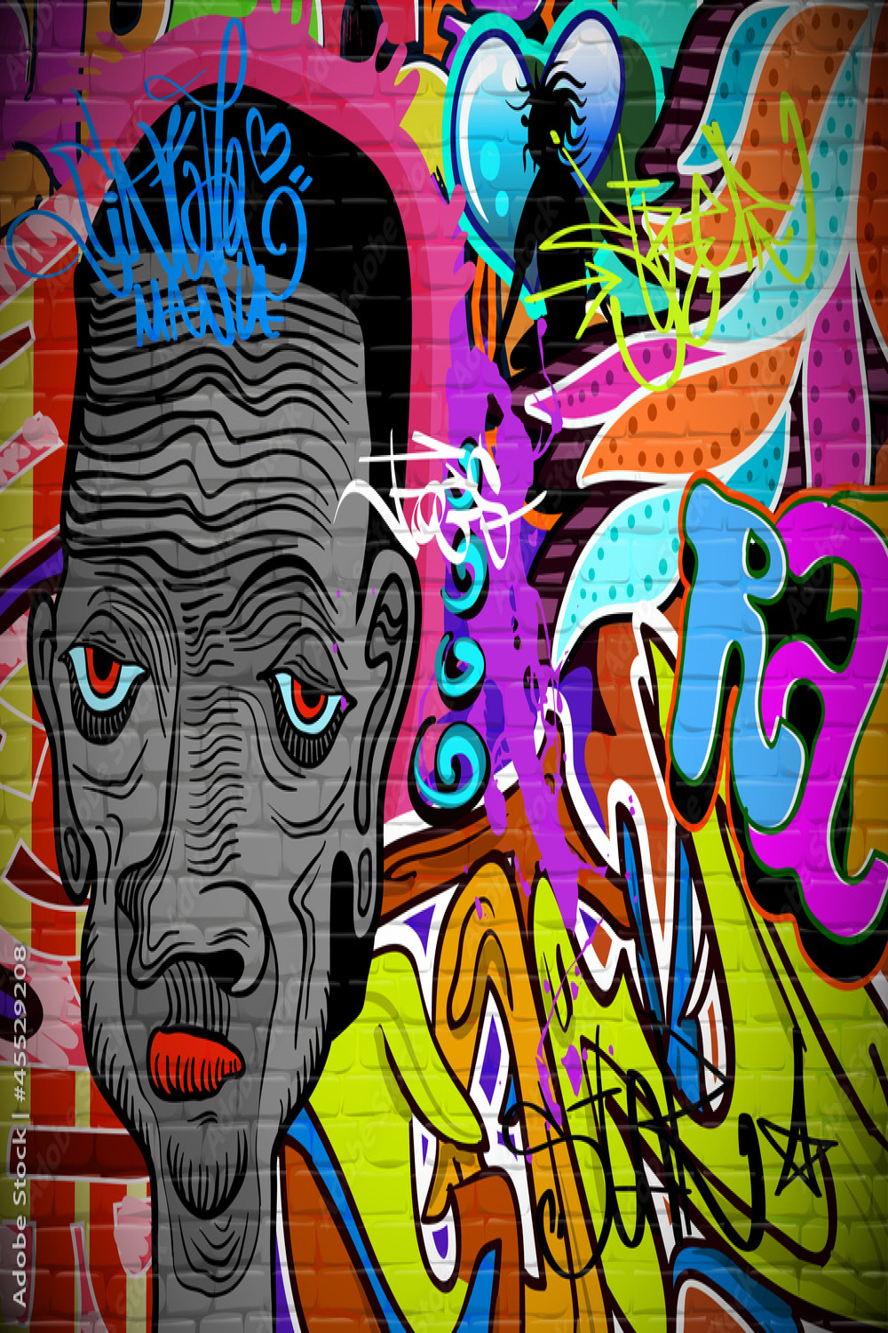 Graffiti wall urban art background