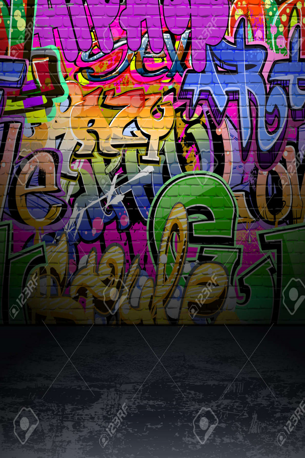 Graffiti-wand-hintergrund, Urban Street Art Grunge-vektor-design