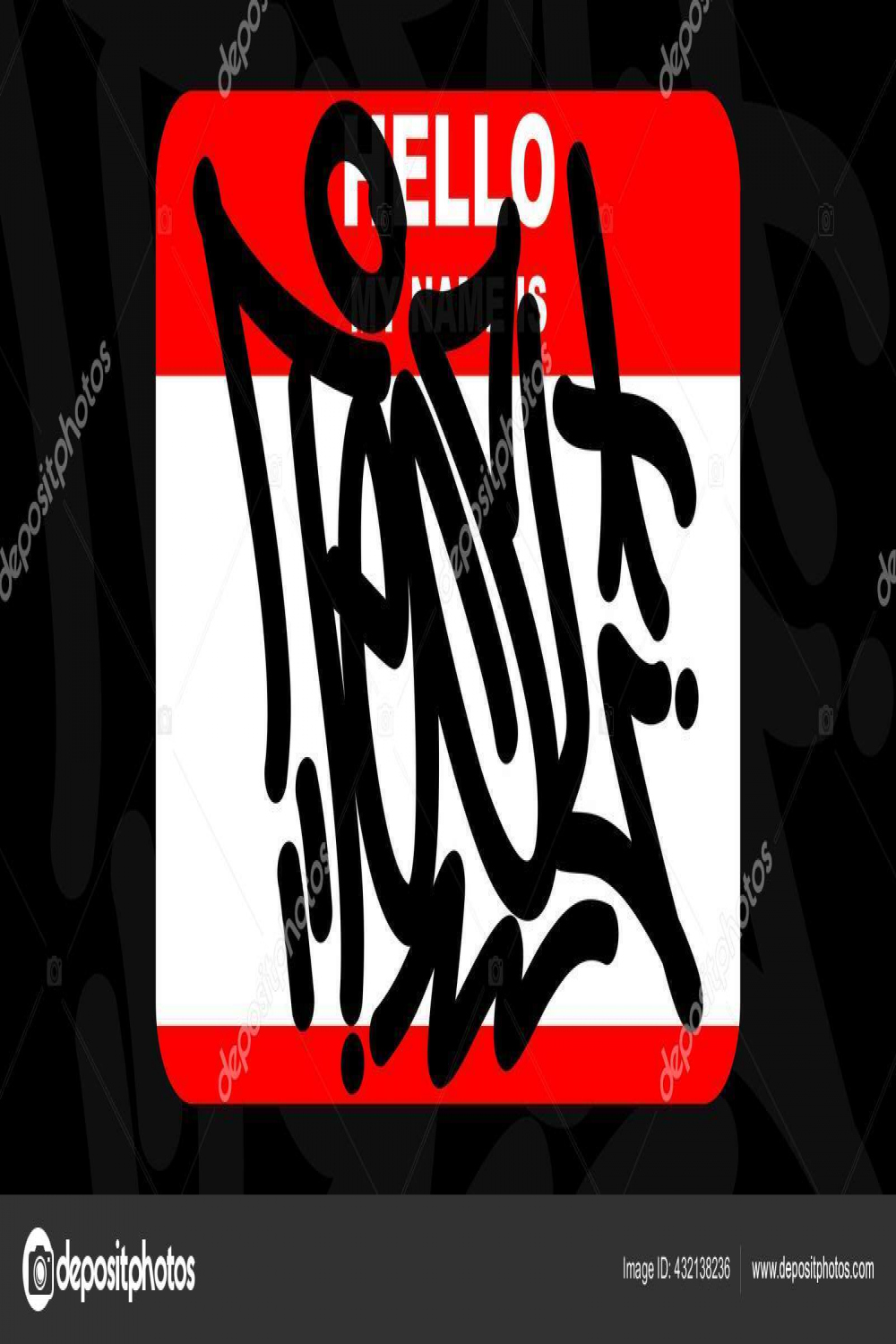 Hallo Mein Name ist Graffiti Style Tag Tesl Sticker Vector