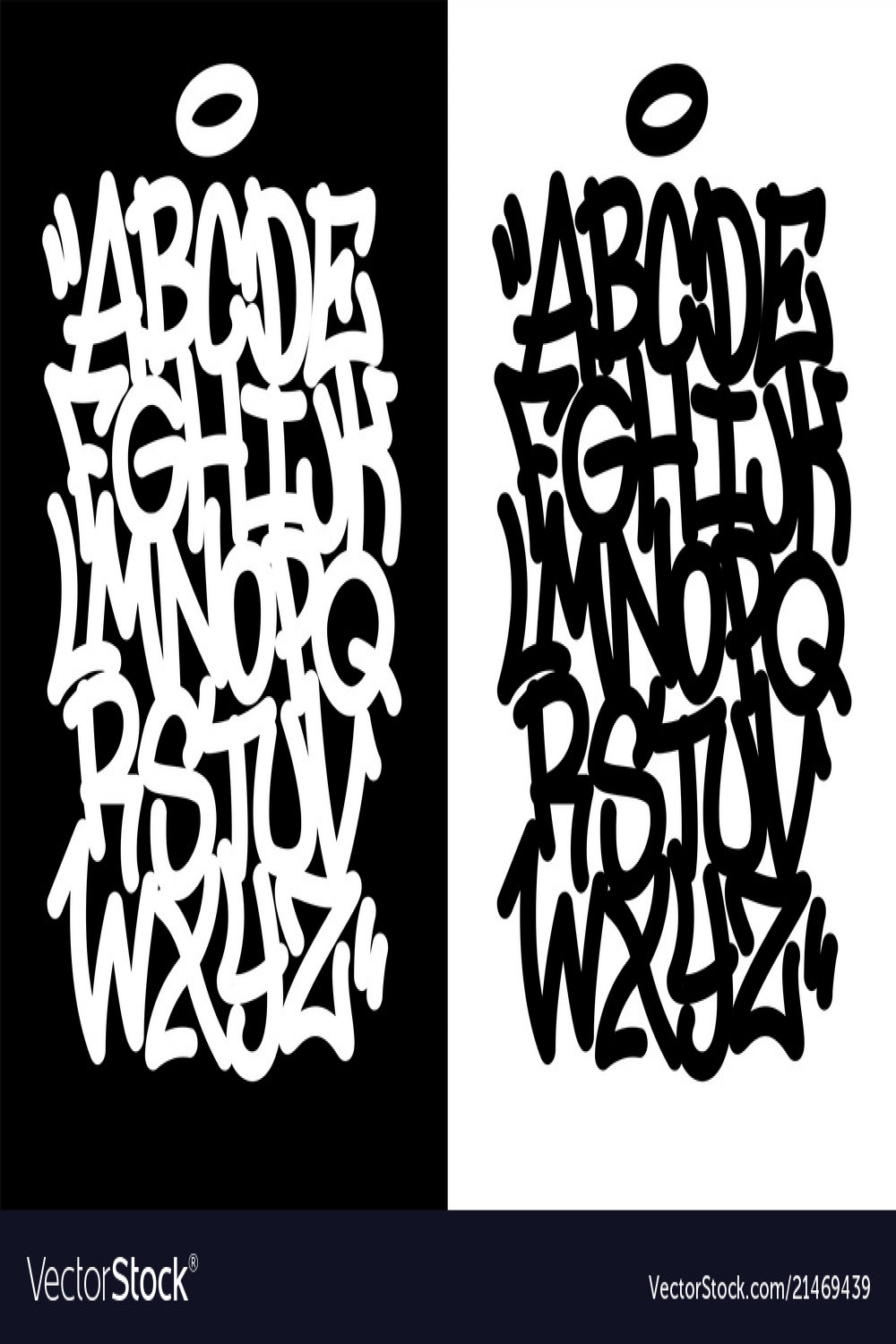 Handwritten graffiti font alphabet Royalty Free Vector Image