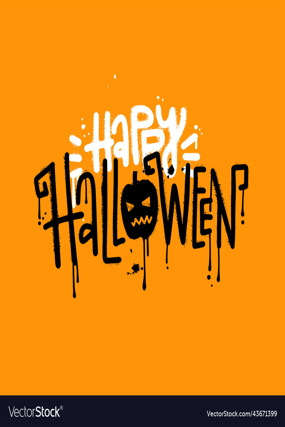 Happy halloween urban graffiti lettering text Vector Image