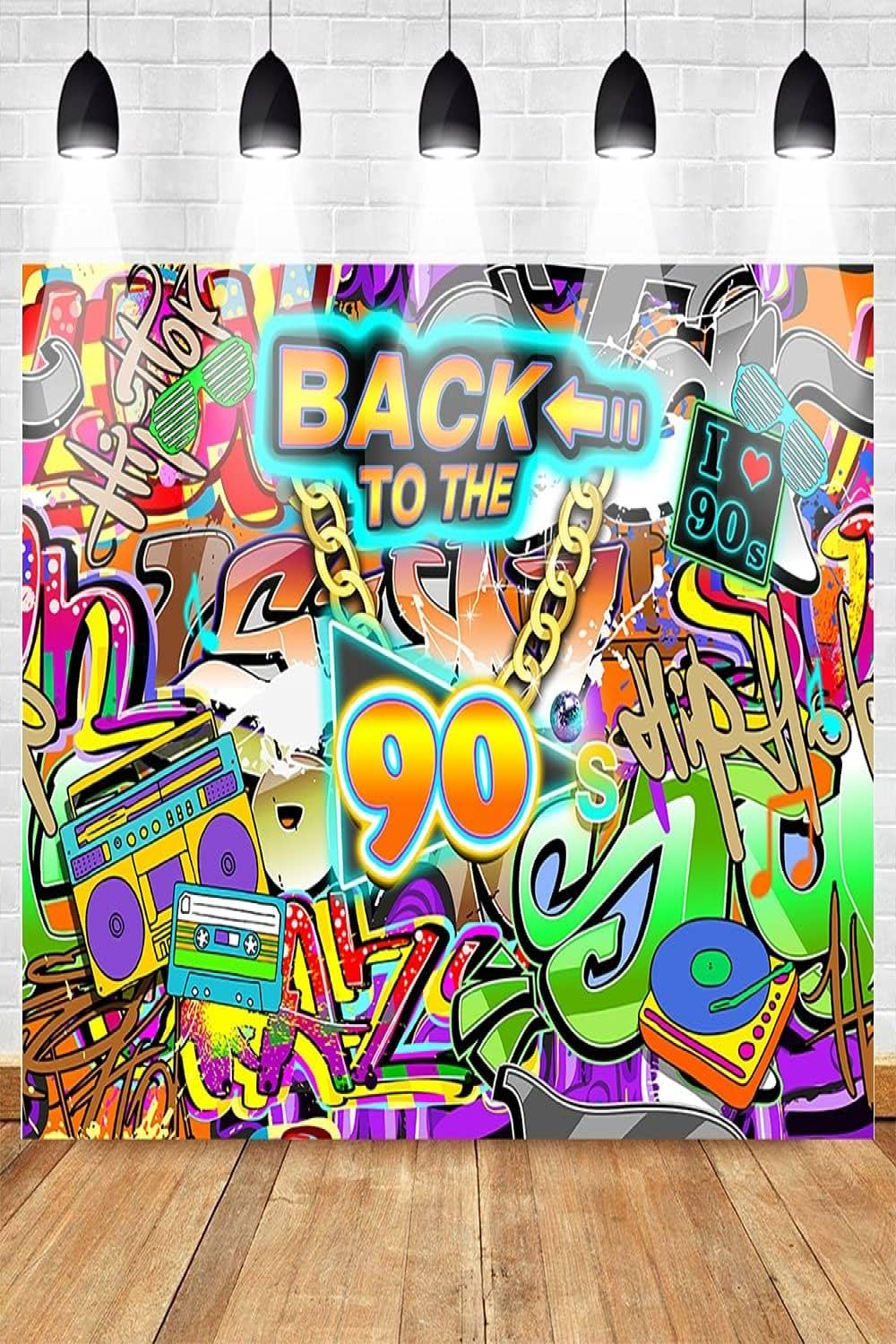 Hip Hop Graffiti Style Background Retro th Birthday Theme Party  Decoration Background for Photography Studio A xft/.x