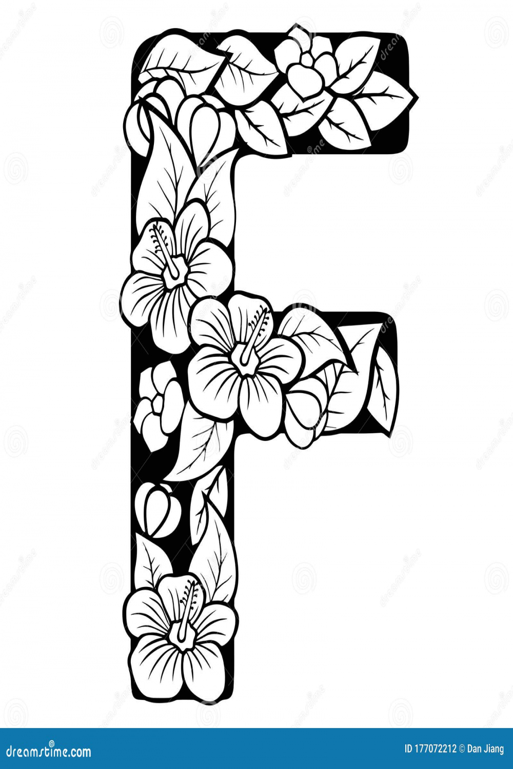 Hollow Flowers English Letters, Wedding Fonts