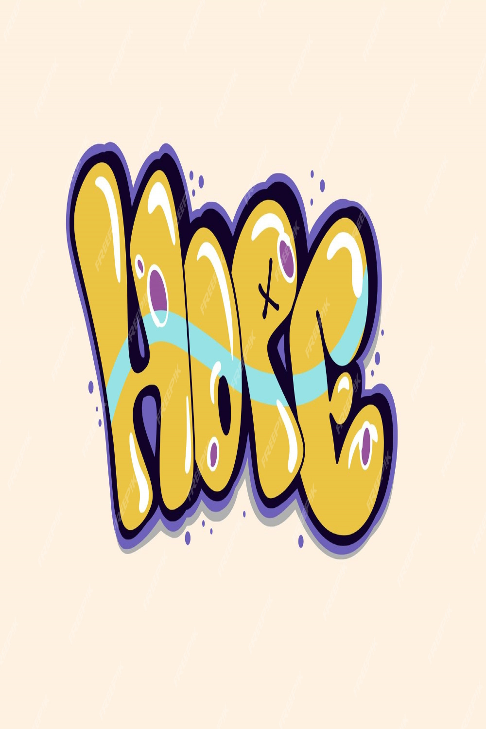 Hope graffiti bubble stil handgezeichnete schriftzüge  Premium-Vektor