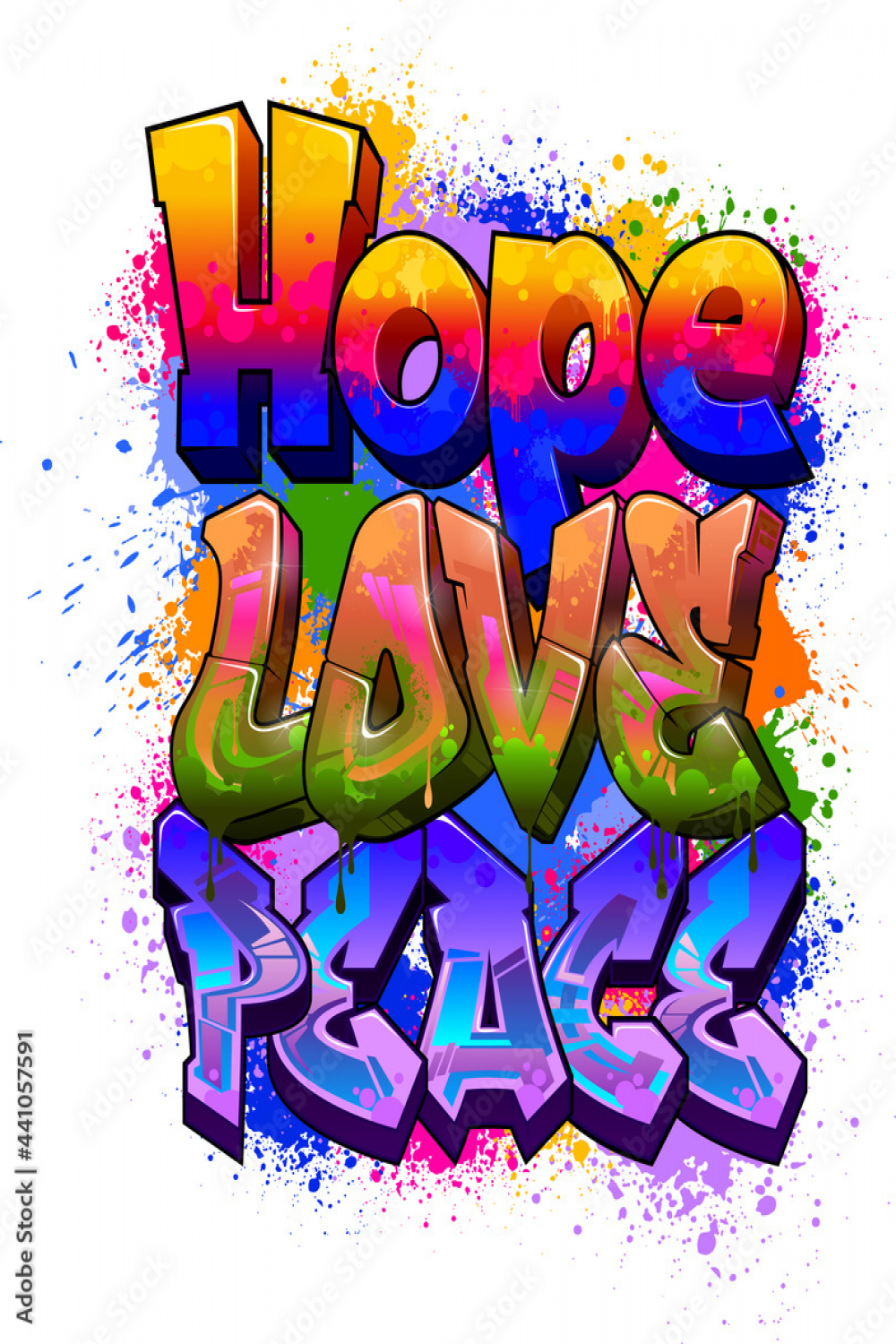 Hope Love Peace Graffiti Stock-Vektorgrafik  Adobe Stock