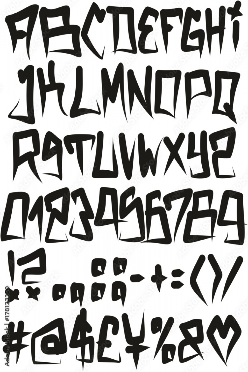 Horror Graffiti Fat Cap Freehand Vector Font with Uppercase