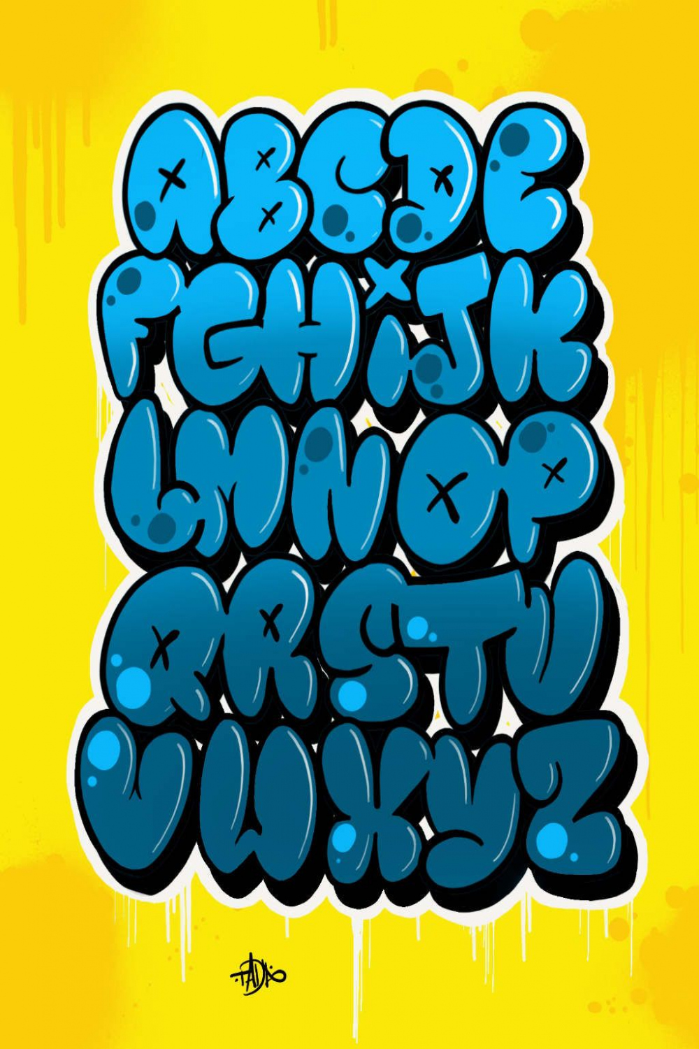 How to Draw Graffiti Bubble Letters - Step by Step (