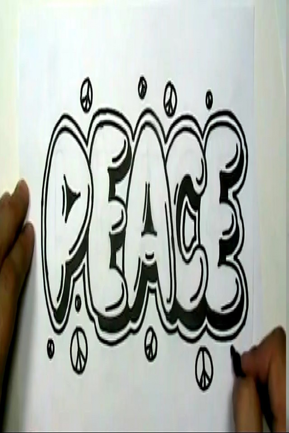 How to draw PEACE in Graffiti Letters - Write Peace in Bubble Letters - MAT   Word drawings, Graffiti lettering, Graffiti drawing