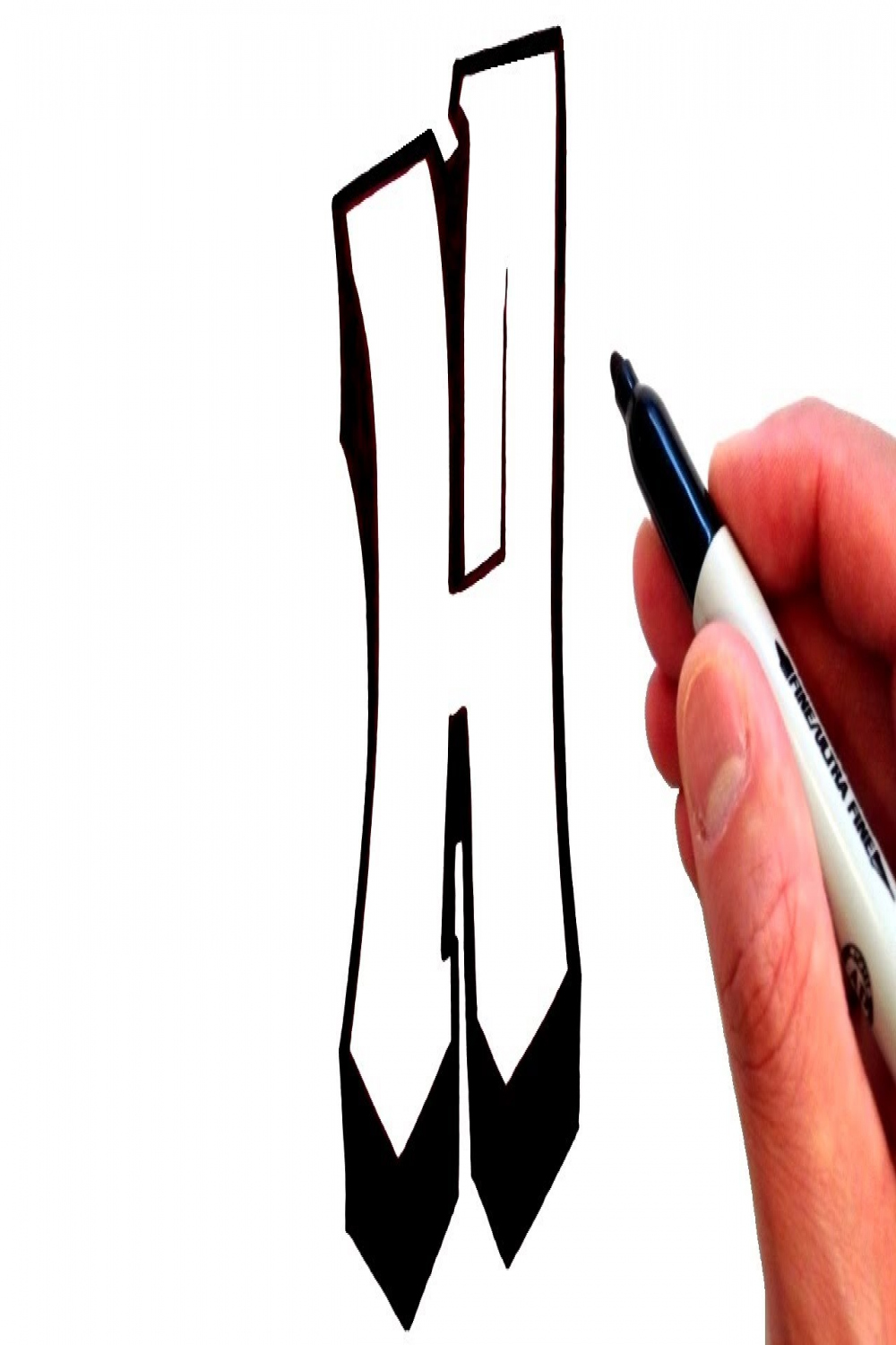 How to Draw the Letter H in Graffiti Style - EASY!