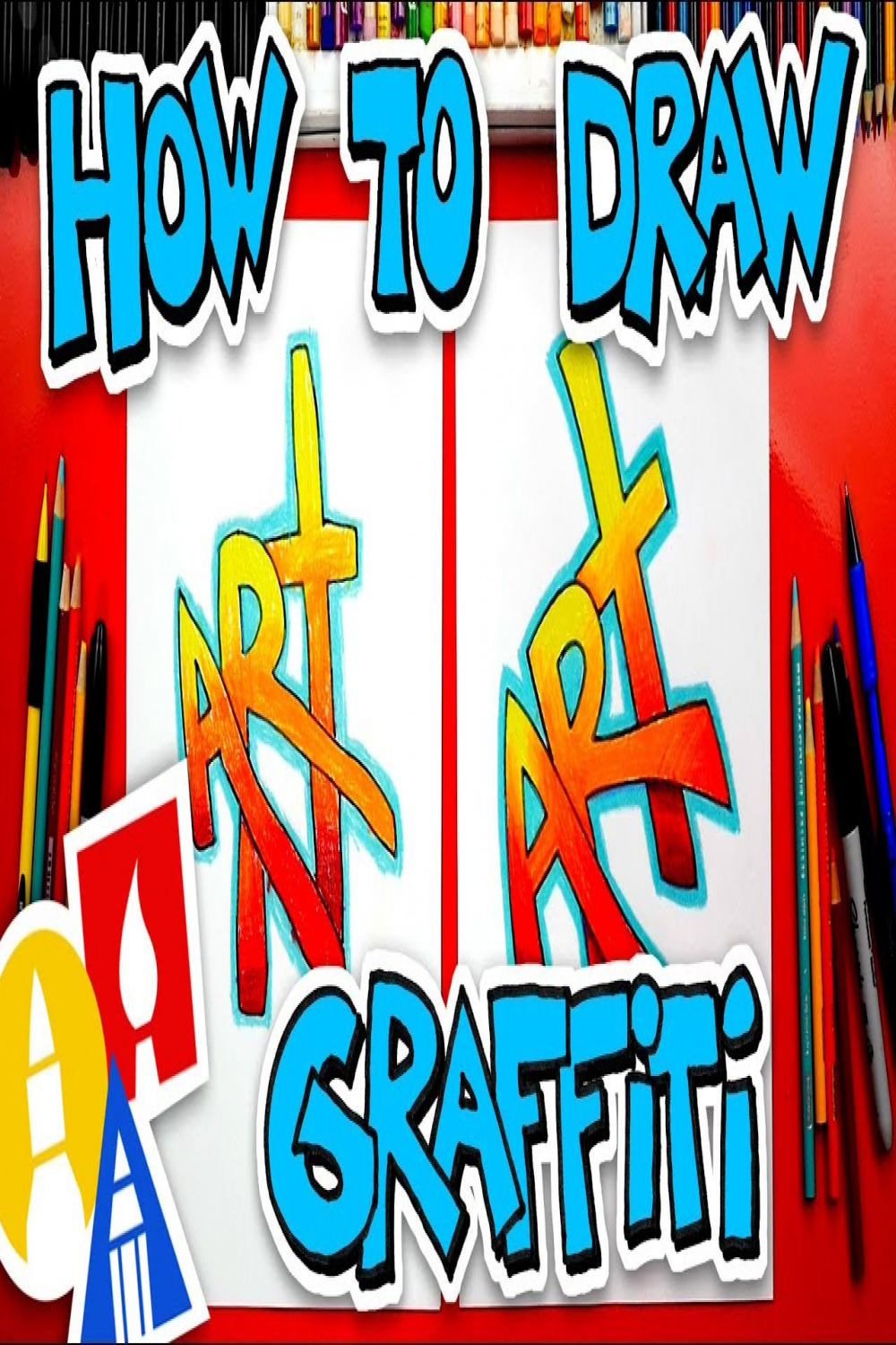 How To Draw The Word Art (Simple Graffiti Style) + Challenge Time