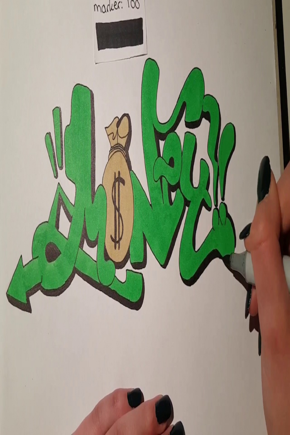 How to draw the word money in graffiti