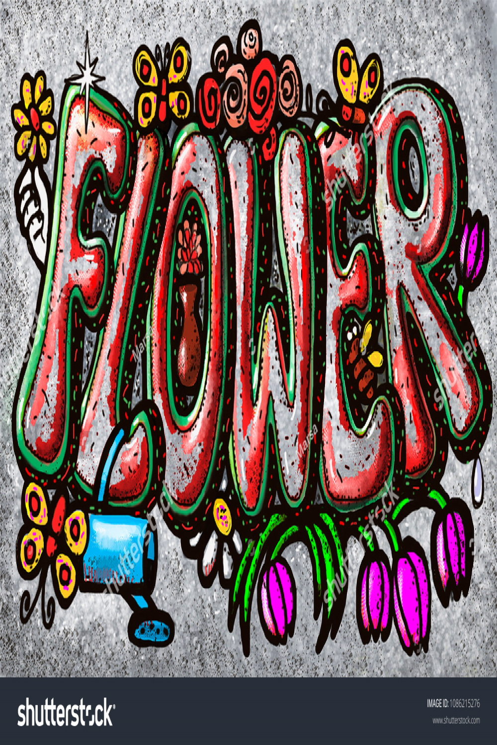 Illustration Color Computerized Stylization Graffiti Word