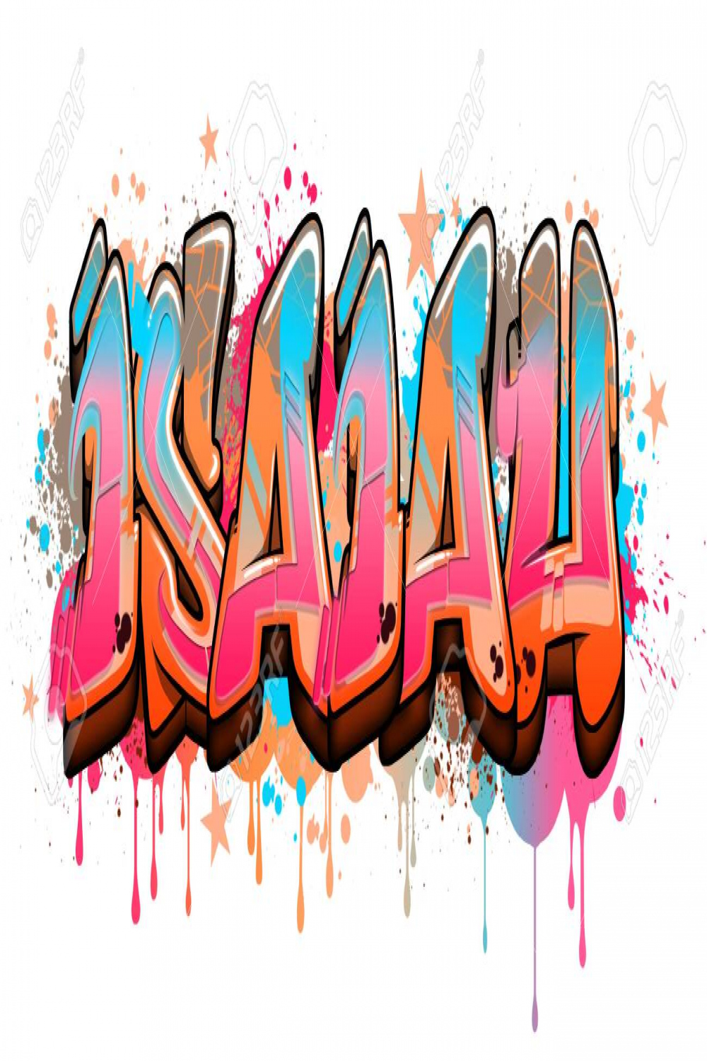 Isaiah Name Text Graffiti Word Design