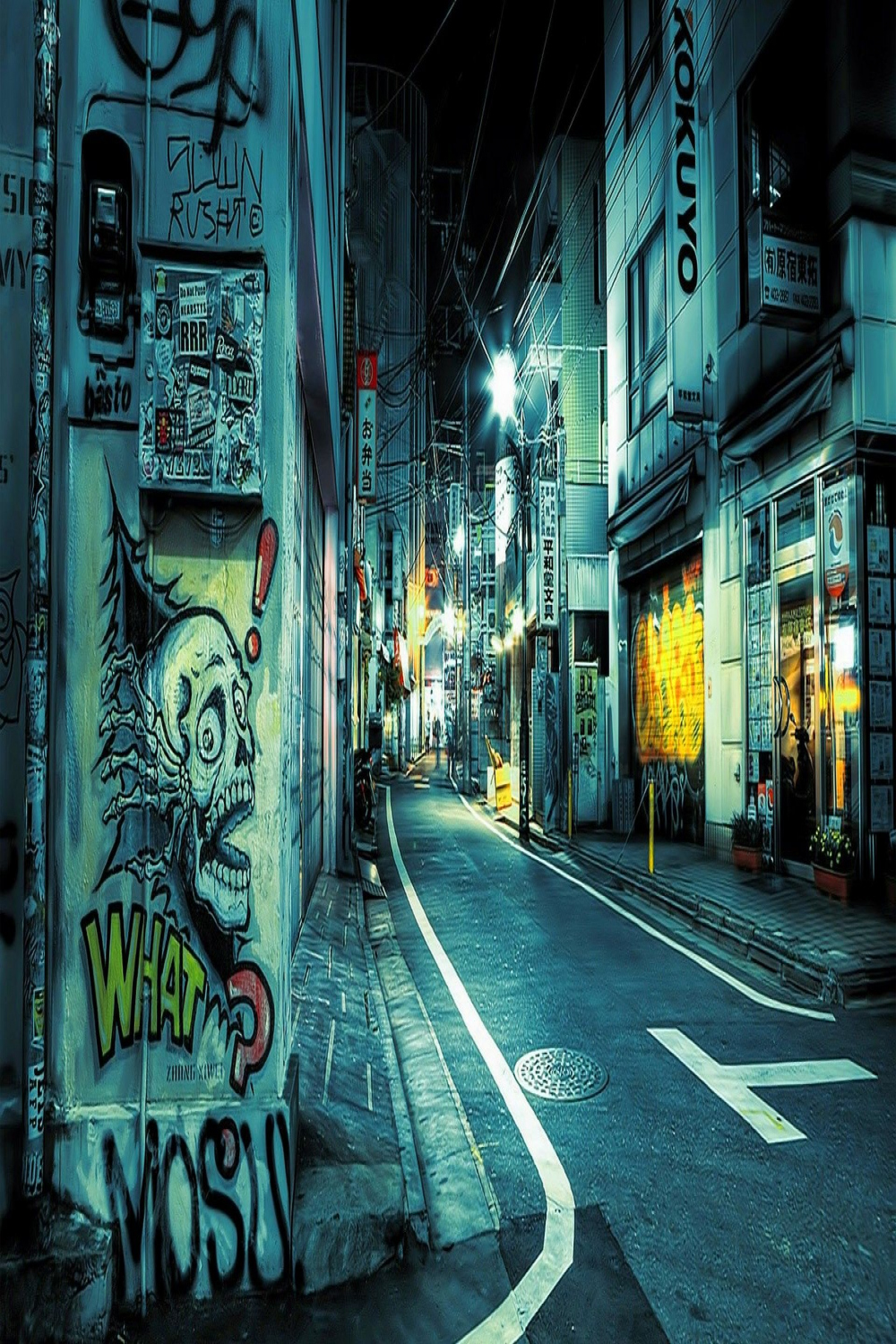 Japan Tokyo Street Night Desktop Wallpaper  Street graffiti