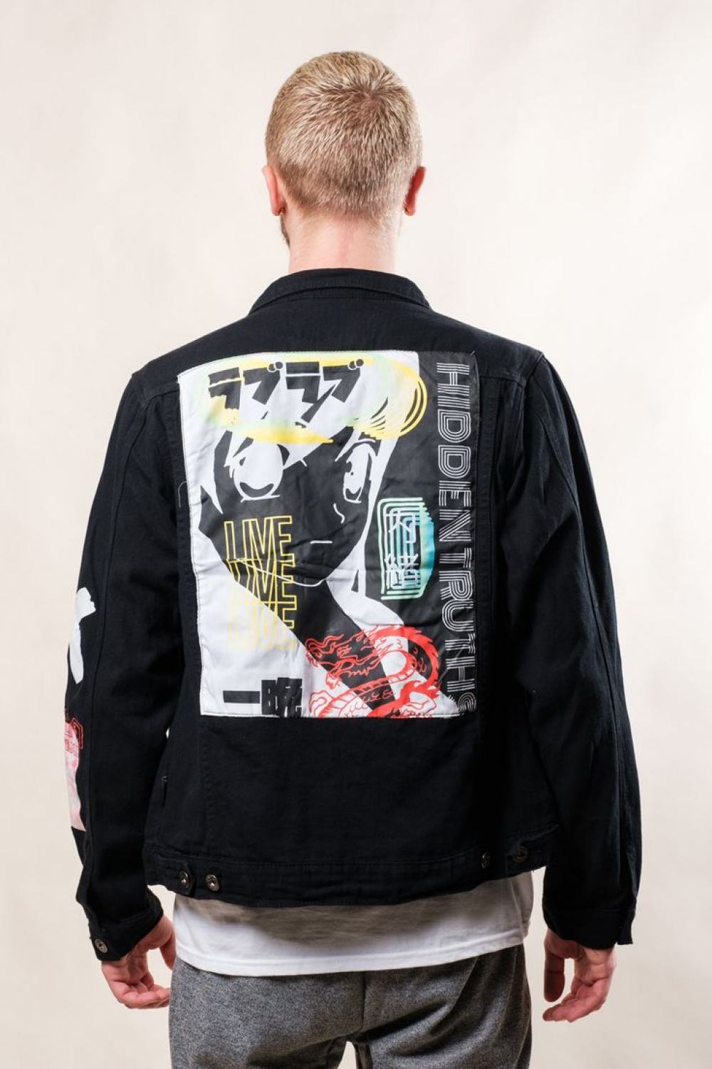 Japanese Graffiti Denim Jacket Outfit for Men  Denim jacket