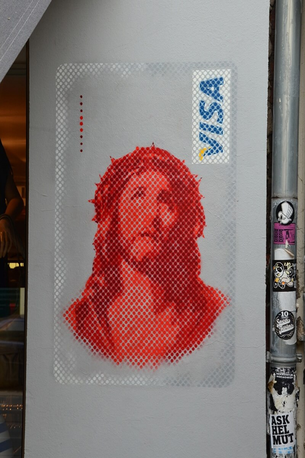 Jesus VISA Karte"- Schablonen (Stencil) Graffiti in Berlin