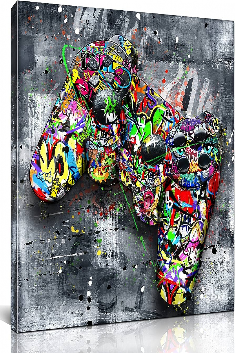 JKWALL Graffiti Canvas Wall Art for Bedroom - Gaming Wall Art for Teenage  Boys - Abstract Painting Pop Art Modern Wall Decoration Ready to Hang Size