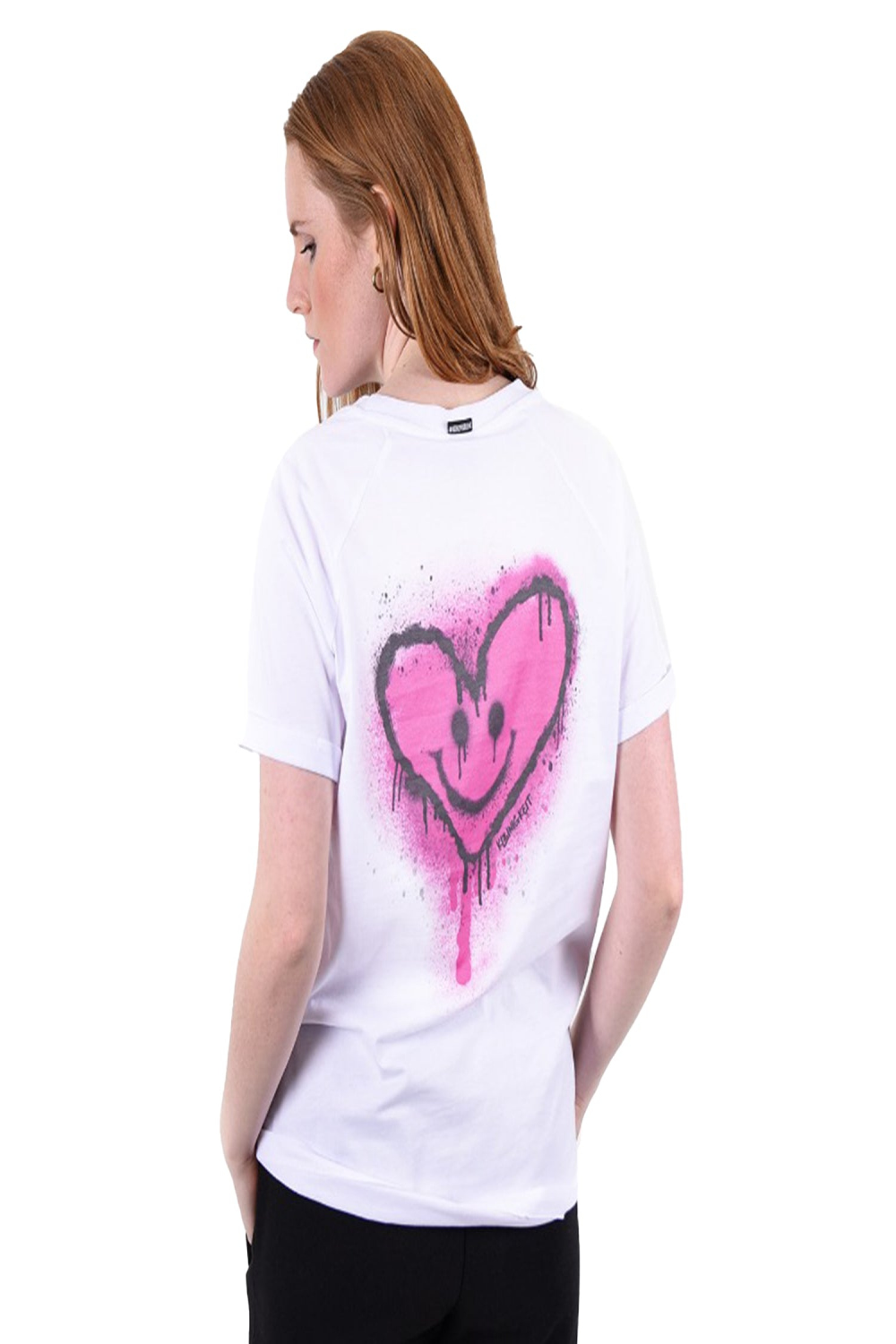 Kleinigkeit Damen T-Shirt Görls Relaxfit Shört Big Graffiti Heart