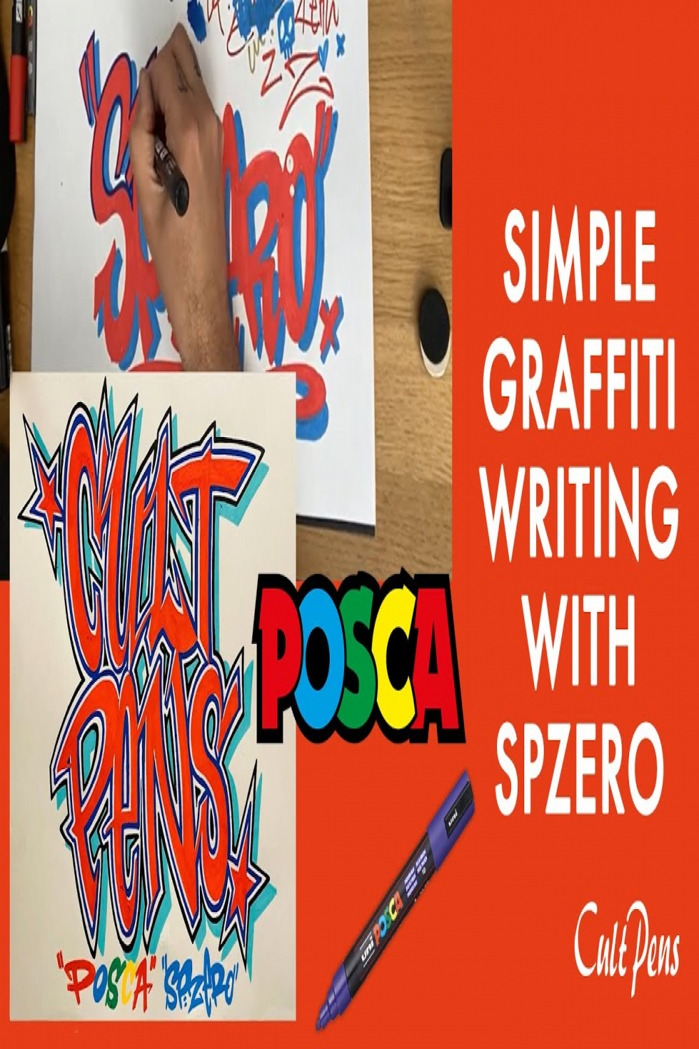 Learn how to do simple graffiti writing with Spzero and POSCA Markers