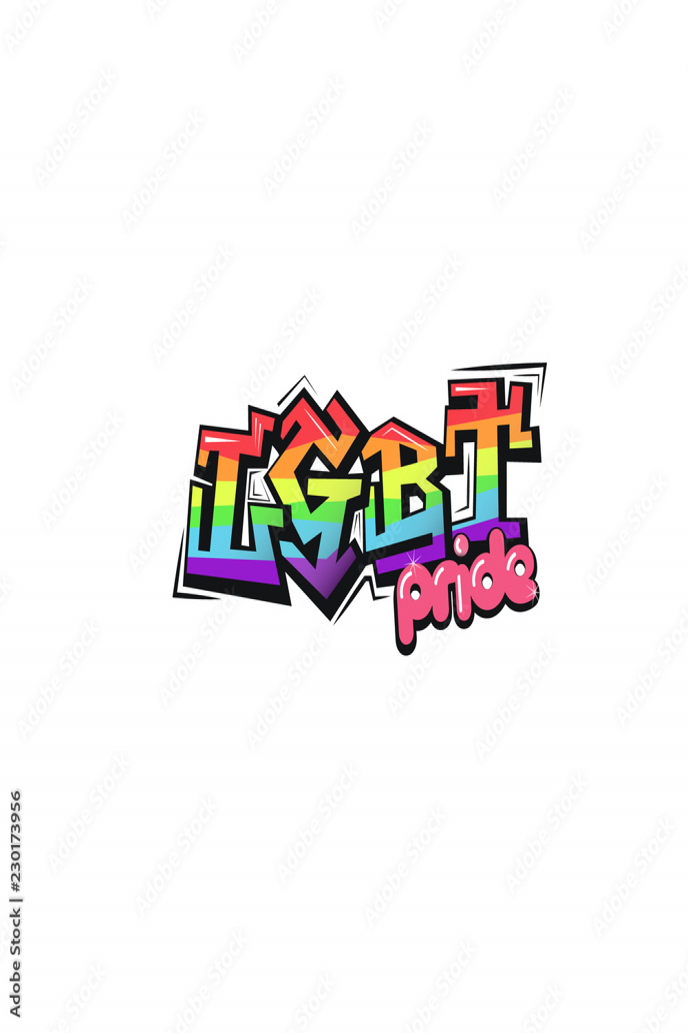 LGBT rainbow lettering icon. LGBT pride symbol