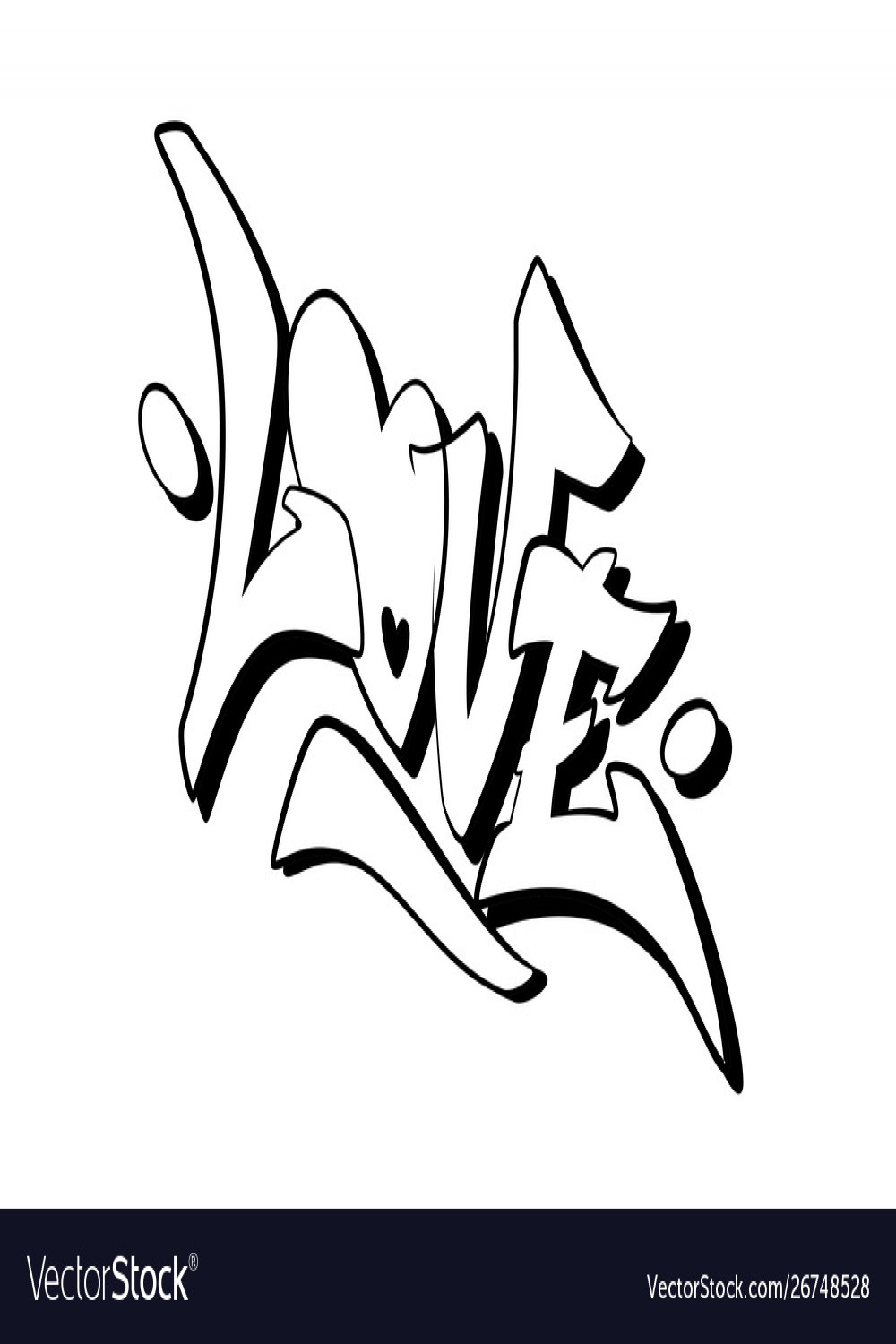 Love word drawn hand in graffiti style Royalty Free Vector