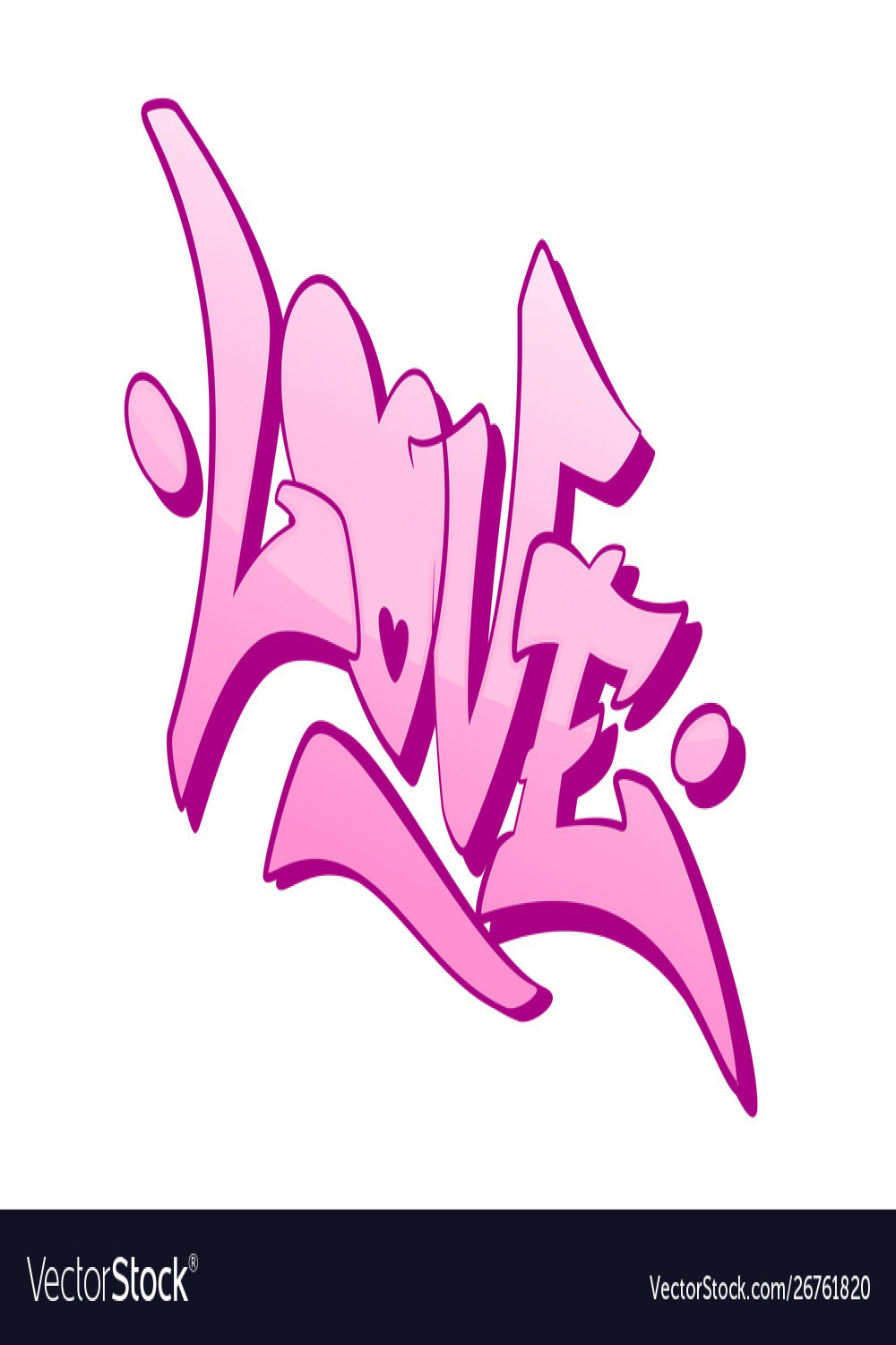 Love word drawn hand in graffiti style Royalty Free Vector