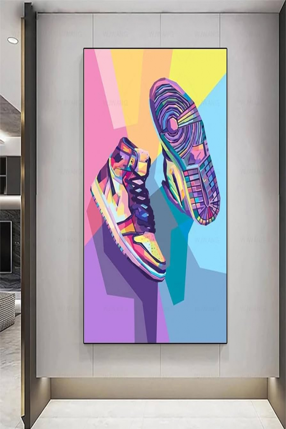 MATTUI Leinwandposter Street Graffiti Art Fashion Sneakers Poster Bilder  für Wohnzimmer Home Decor xcm ohne Rahmen