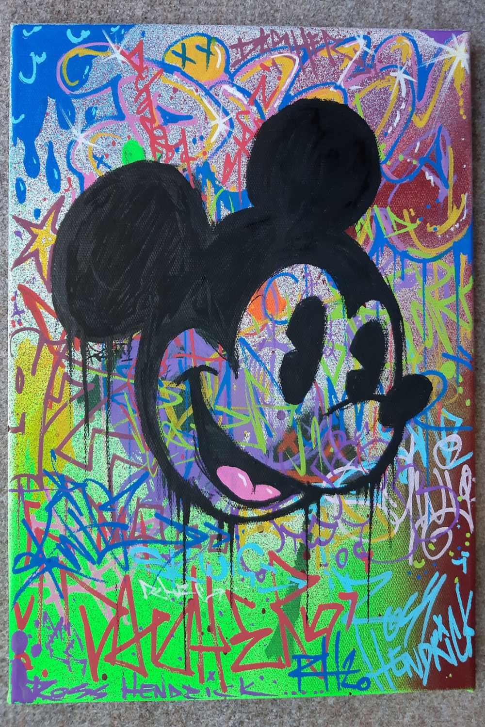 Mickey Mouse Graffiti Mixed-media painting by Ross Hendrick