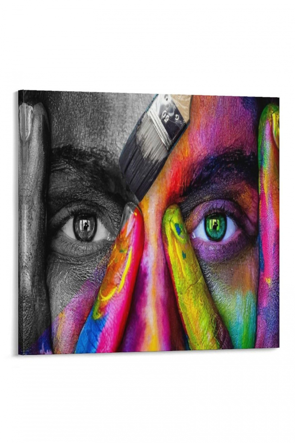 MLXFCGA Half Black Half Color Face Graffiti Beautiful Poster Wall Art  Paintings Canvas Wall Decor Home Decor Living Room Decor Aesthetic