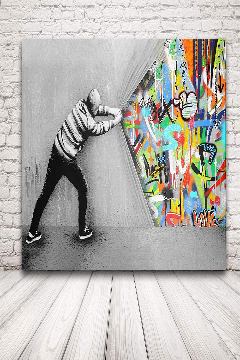 Modern Creative Graffiti Wall Art Colorful Street Art Painting Pop Art  Canvas Prints Home Decoration Artwork Framed Pictures for Living Room  Office