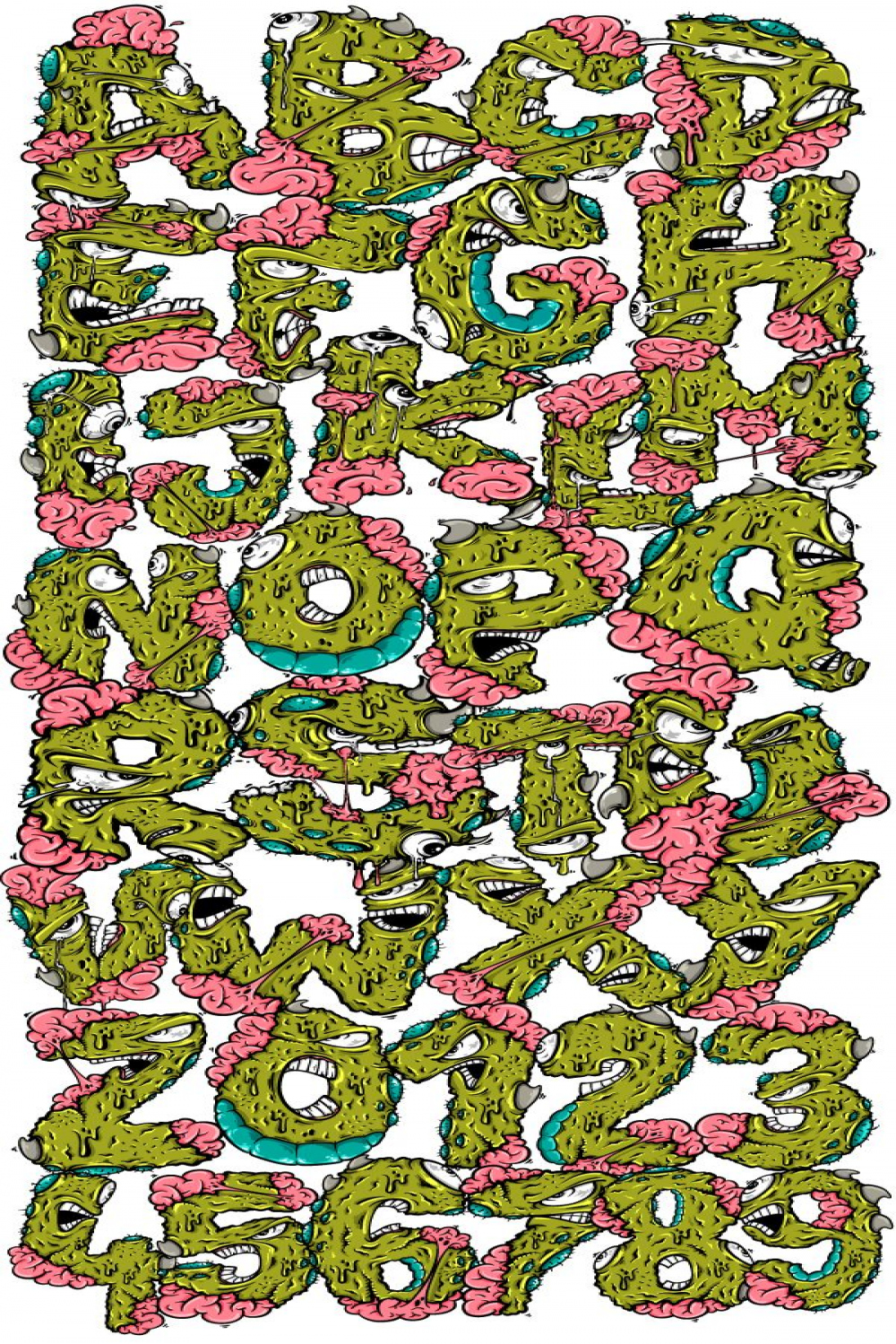 Monster alphabet on Behance  Graffiti lettering fonts, Graffiti