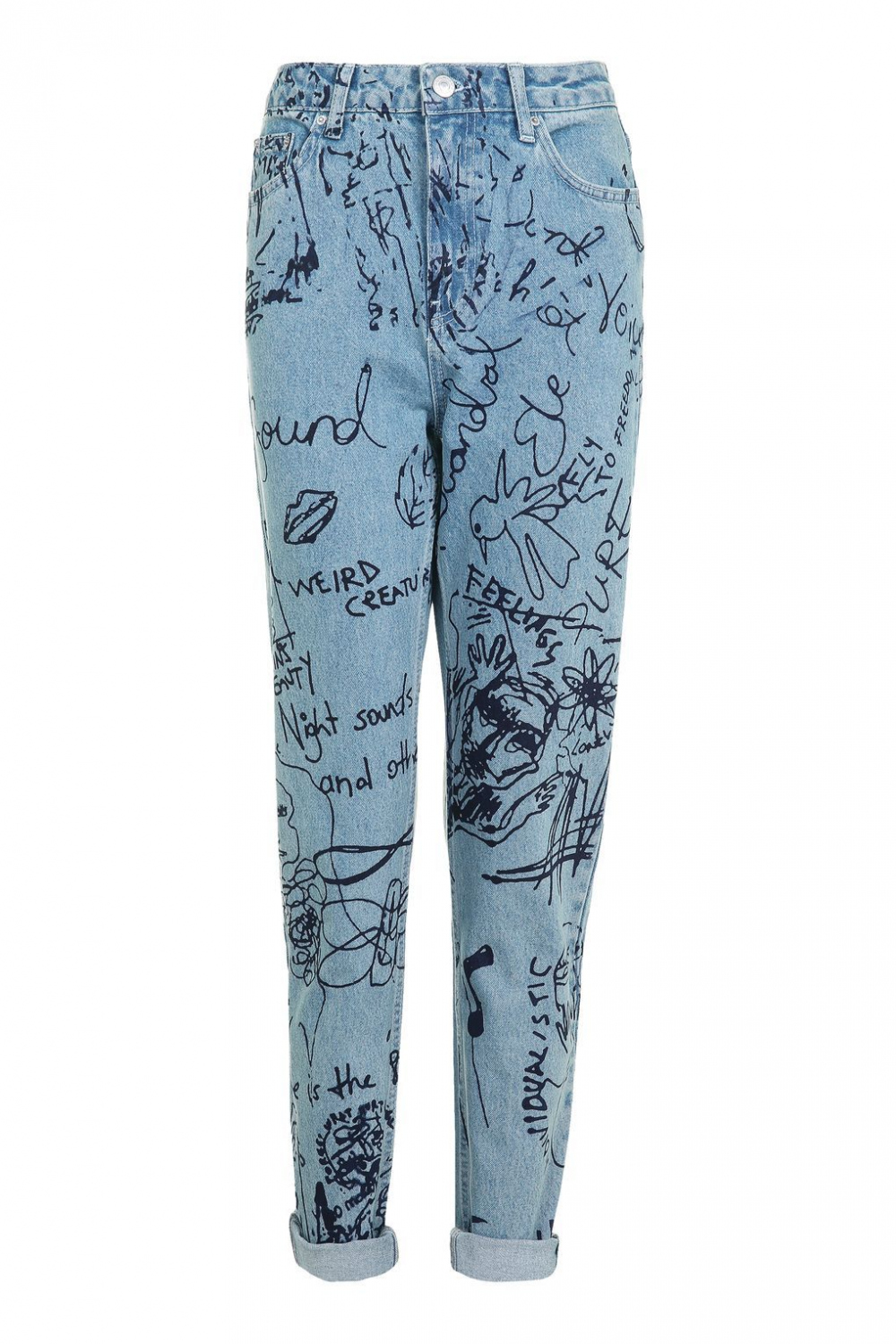 MOTO Graffiti Print Mom Jeans  Topshop  Clothes, Fashion, Ladies