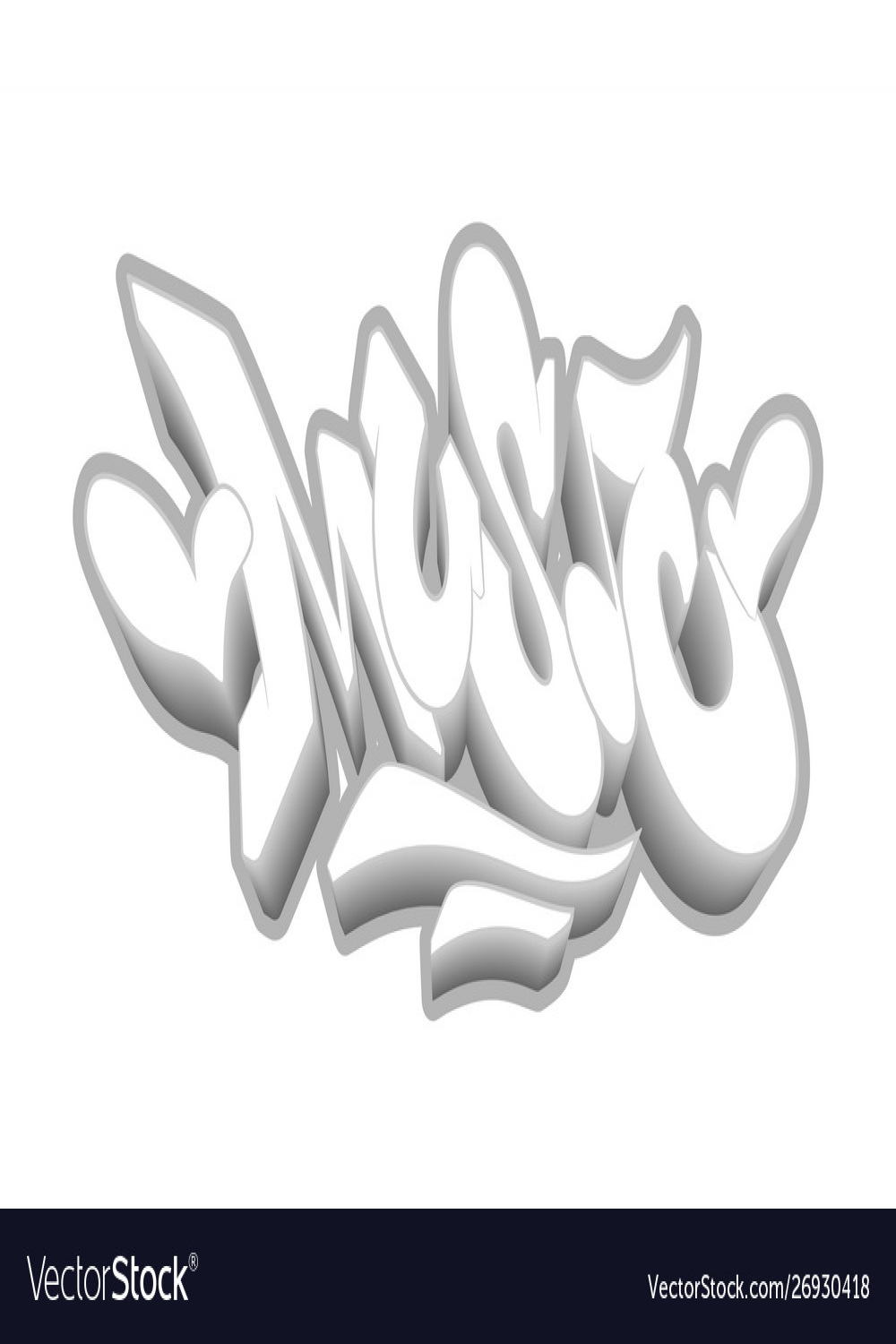 Music word drawn hand in graffiti style Royalty Free Vector