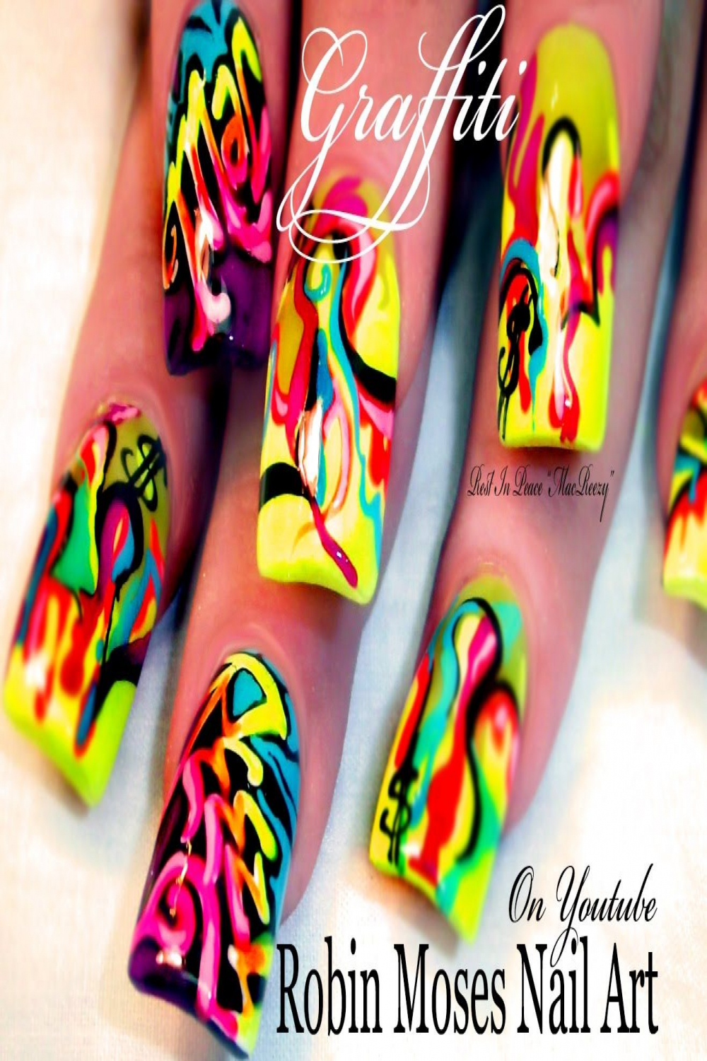 Neon Graffiti Nail Art Design Tutorial  Graffiti nails, Nail art, Nail art  designs