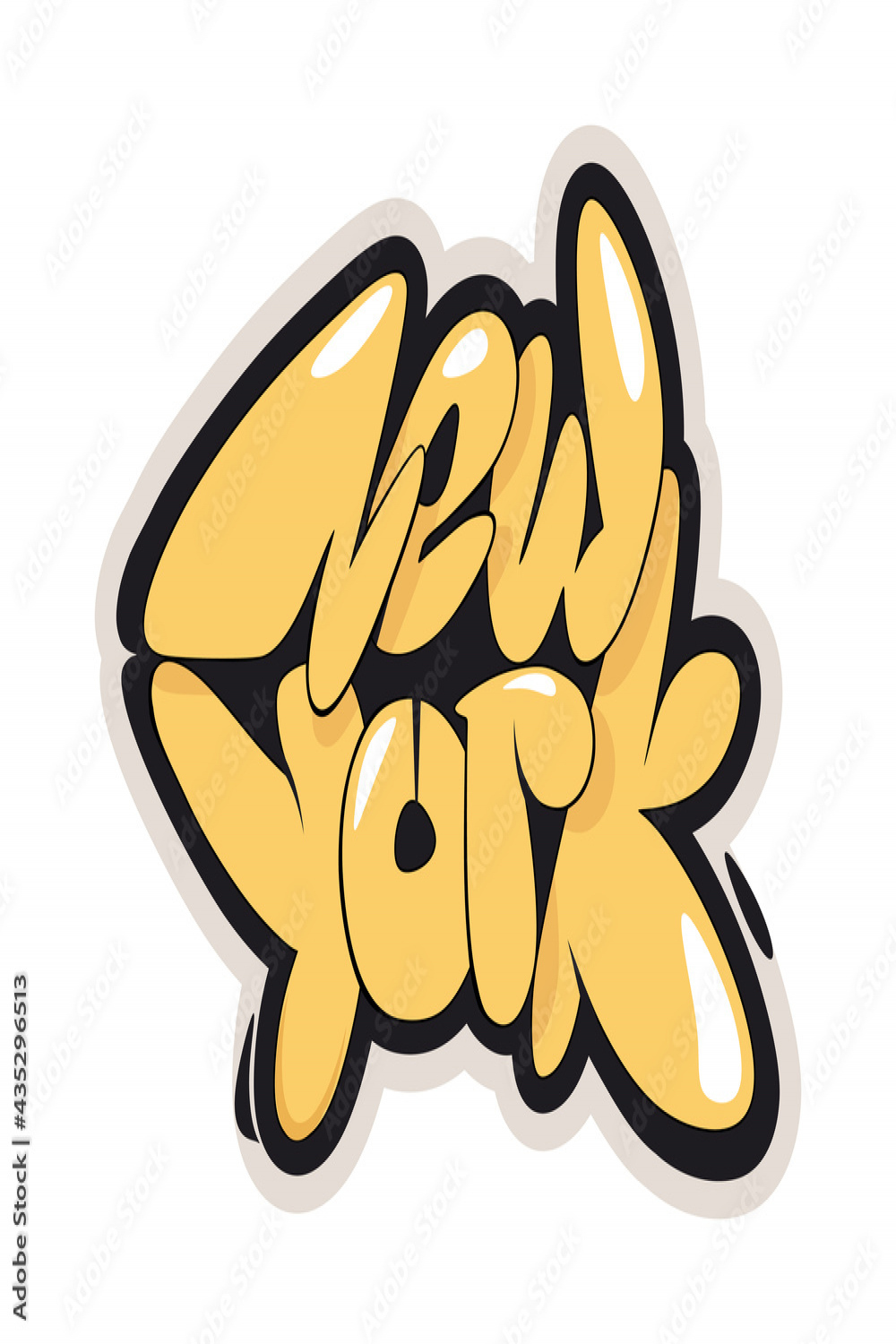 New York graffiti style hand drawn lettering