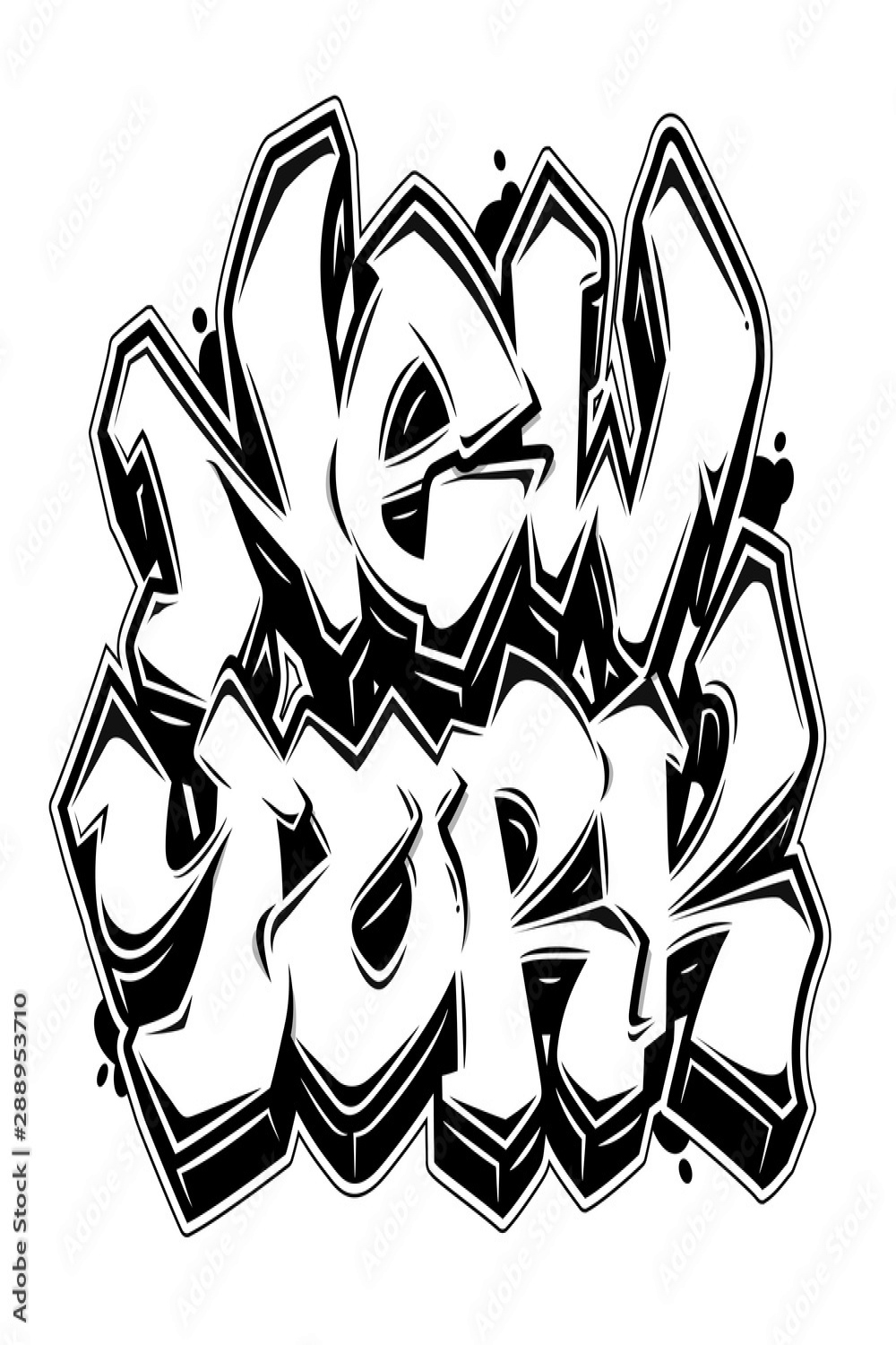 New York graffiti style lettering banner Stock-Vektorgrafik