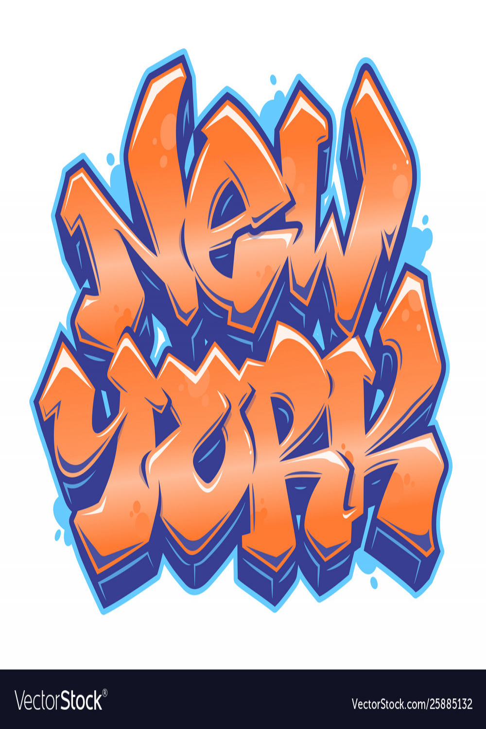 New york graffiti style lettering Royalty Free Vector Image