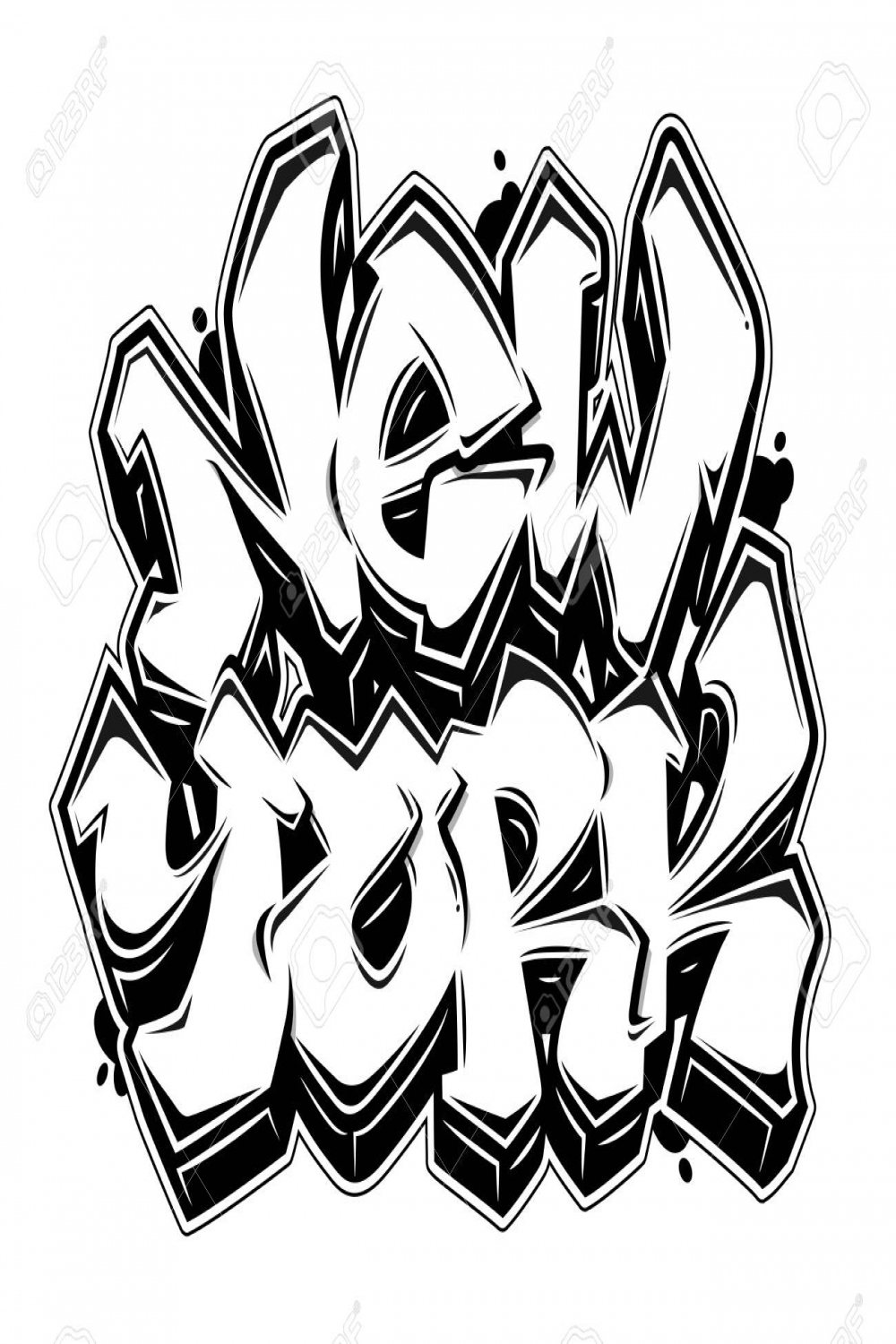 New York Lettering In Readable Graffiti Style