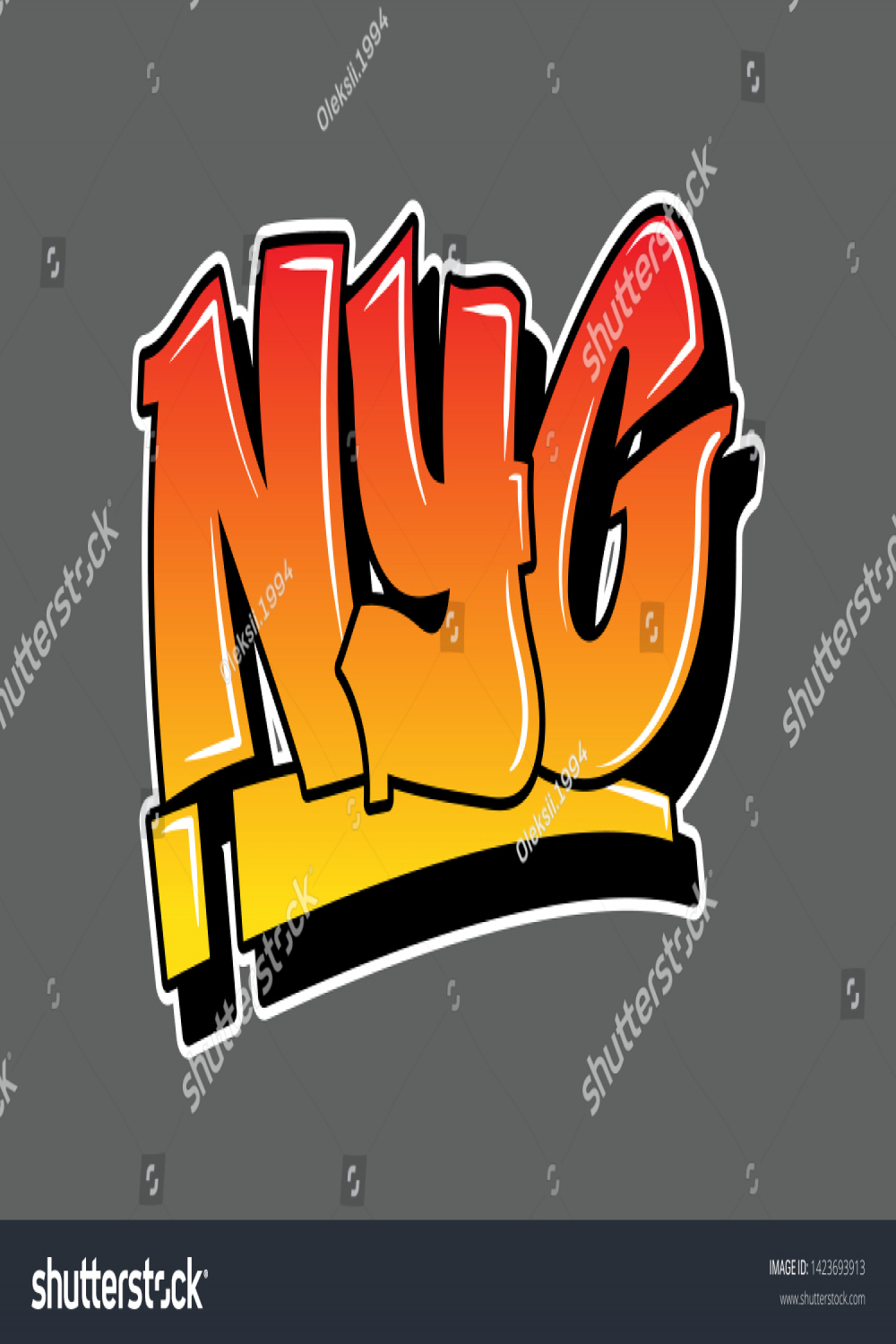 New York Nyc Graffiti Decorative Lettering Stock Vector (Royalty