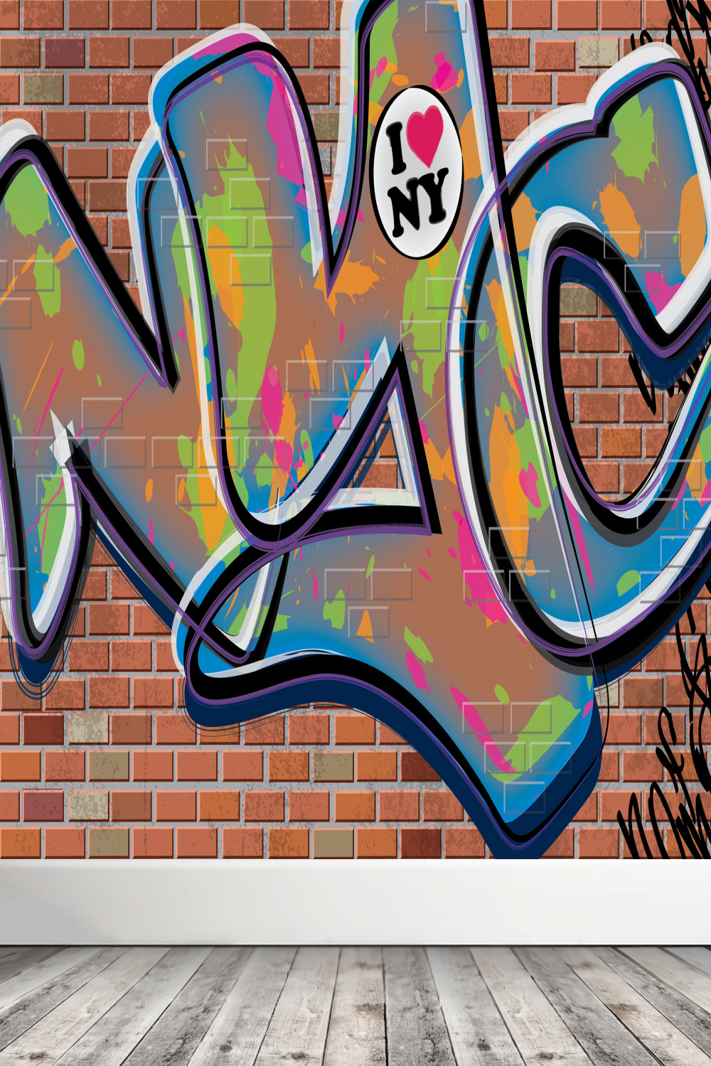 NYC Graffiti Removable Wallpaper Decal Brick Wall Street Art - Etsy