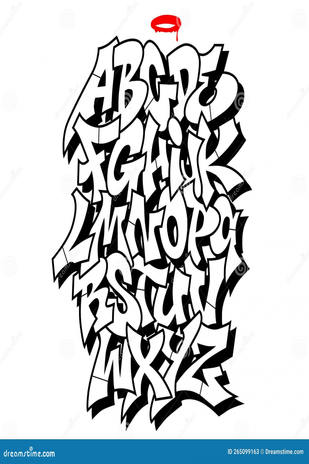 Old School Graffiti Alphabet Decorative Lettering Vandal Street